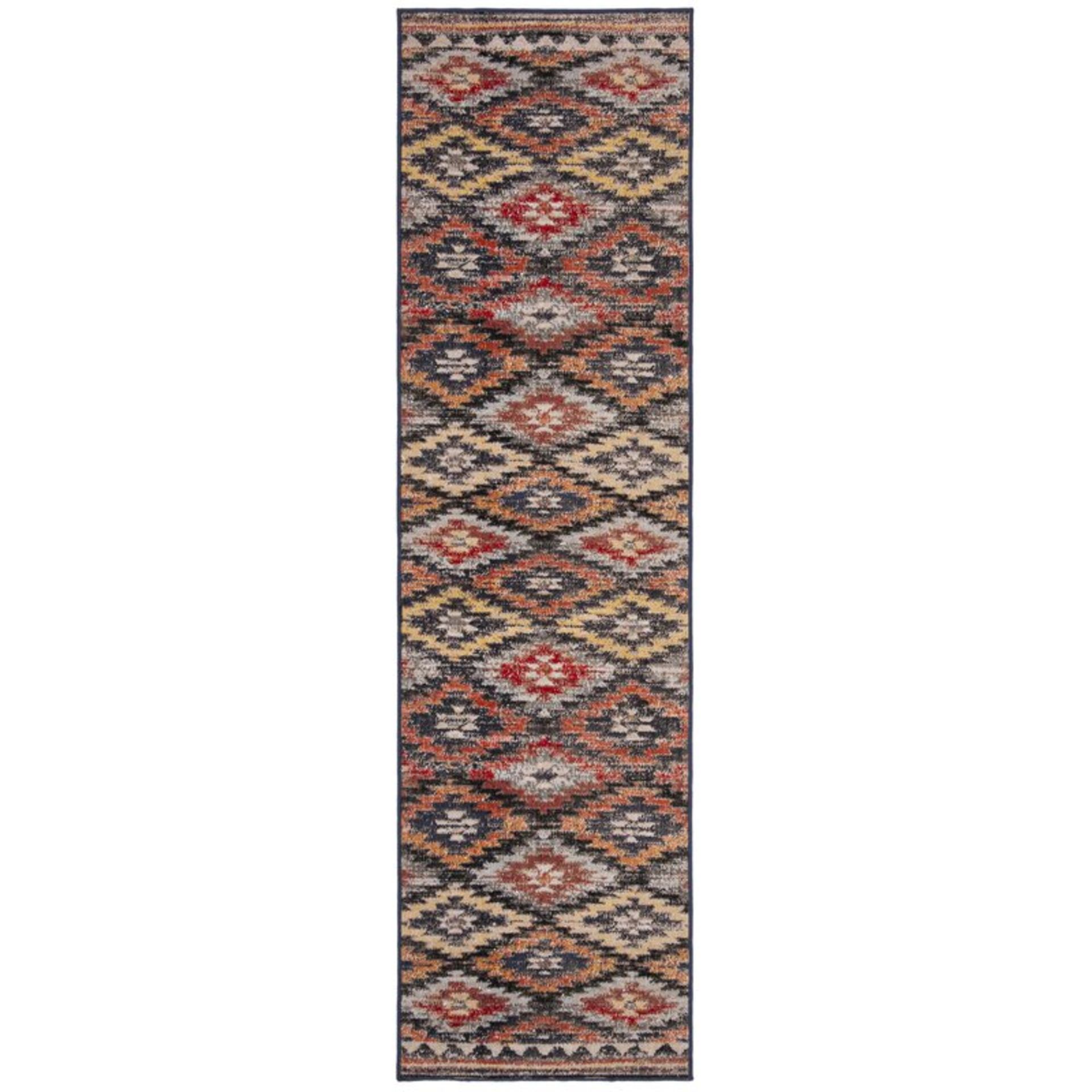 Wes Red/Orange/Black Rug 62 x 240cm - RRP £85.99