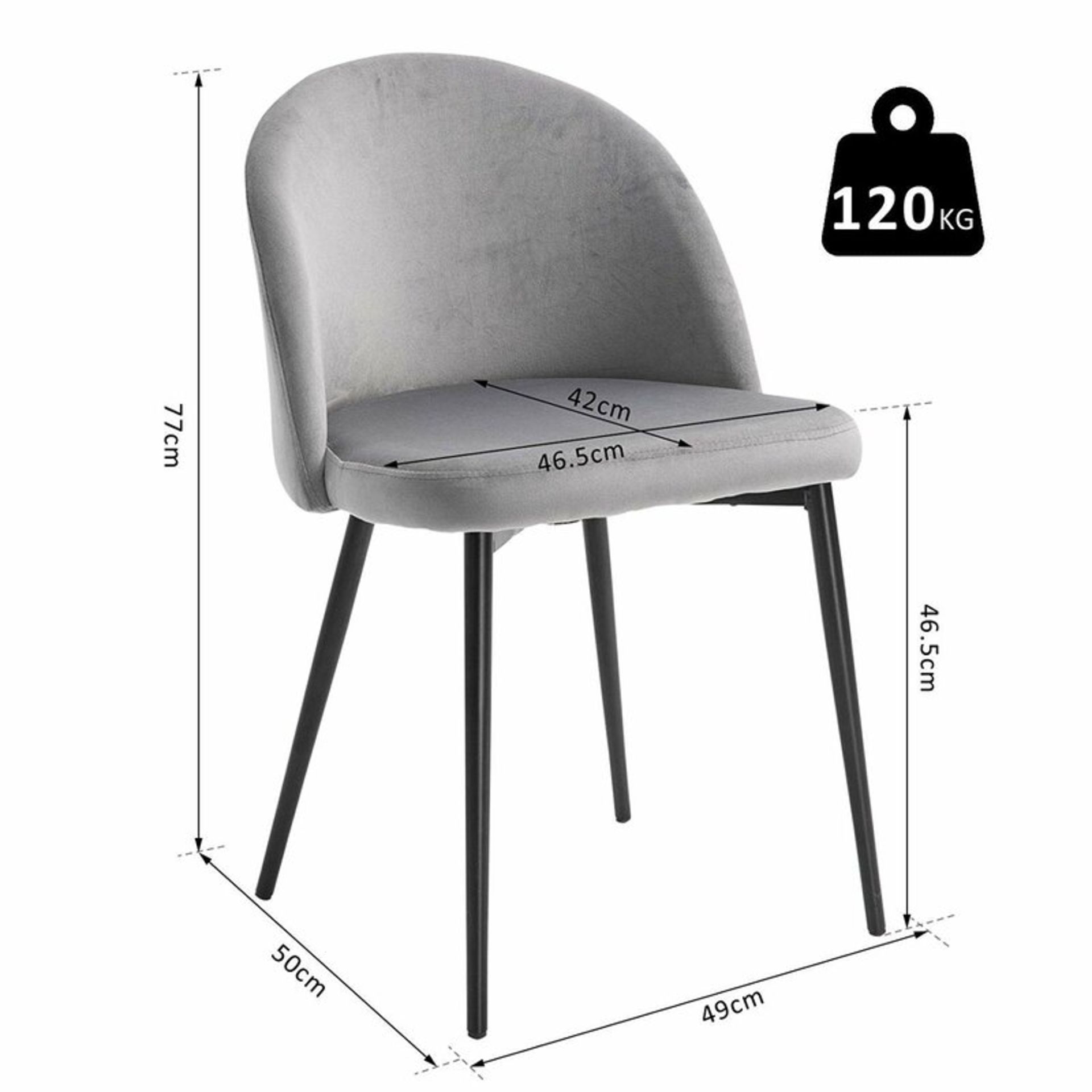 Ebern Design Grey Upholstered Dining Chair (Set of 2) - RRP £96.99 - Image 3 of 3