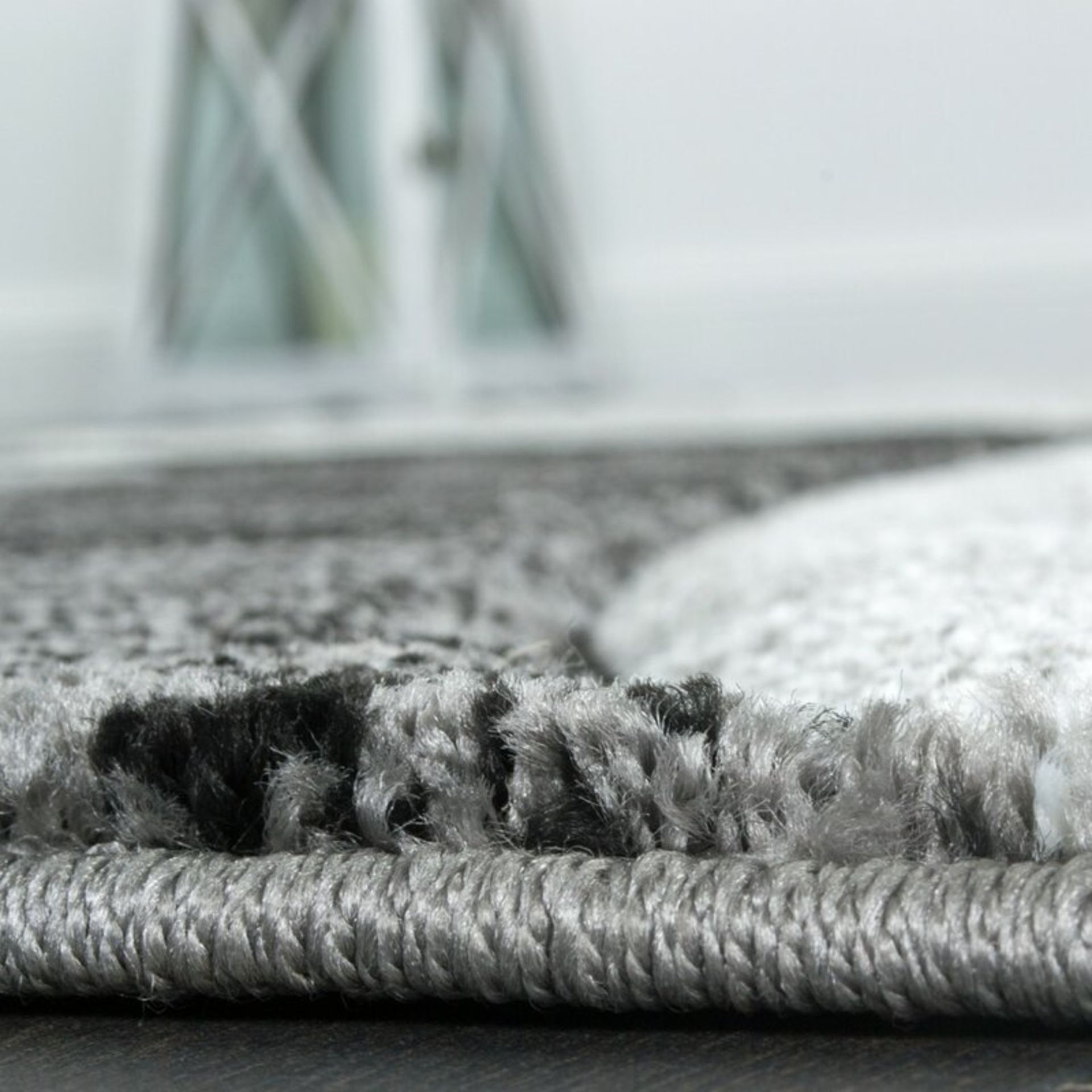 Rayna Grey/Black Rug Rectangle 60 x 110cm - RRP £37.99 - Image 2 of 2