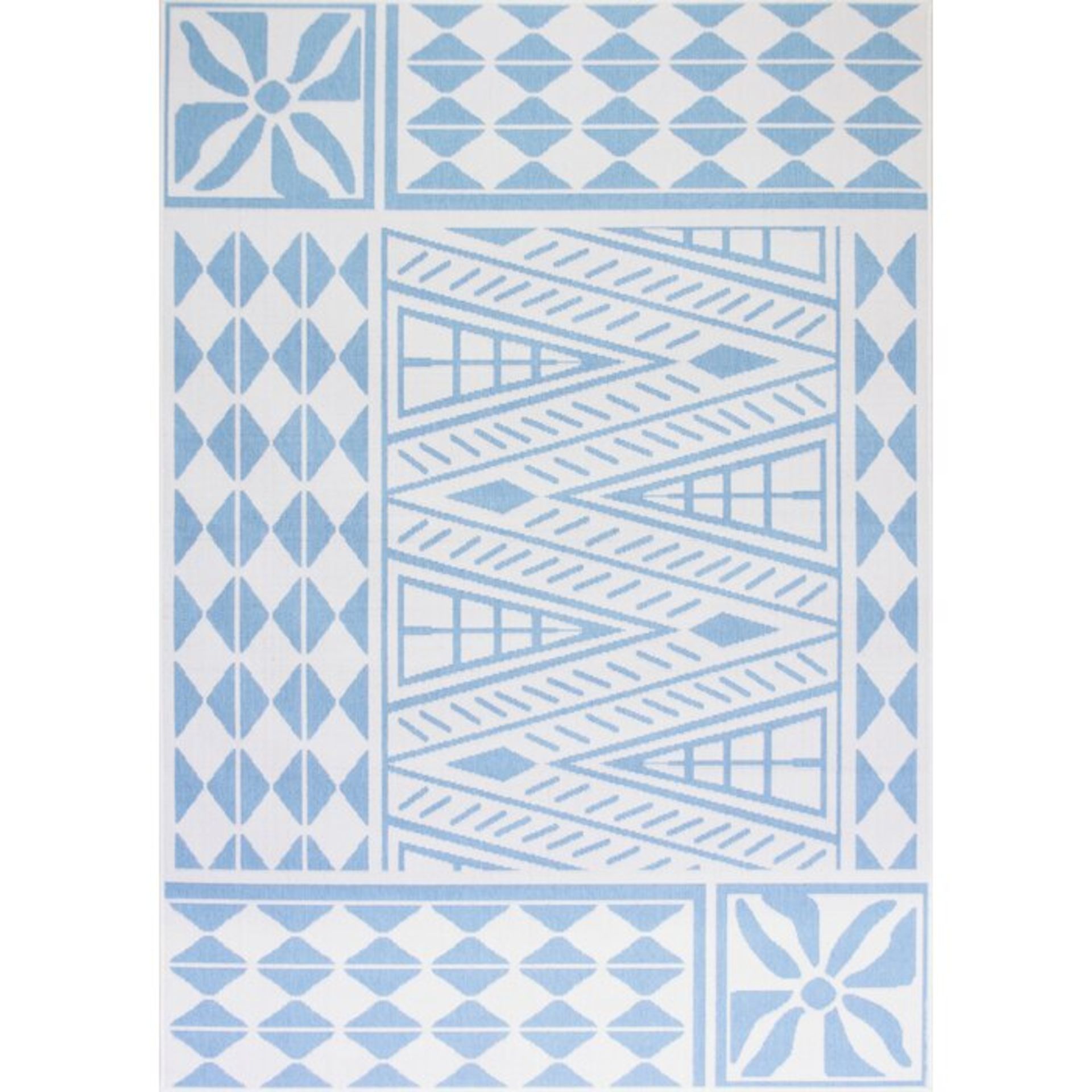 Houghtaling Flatweave Light Blue/White Rug - RRP £179.50 - Image 2 of 2