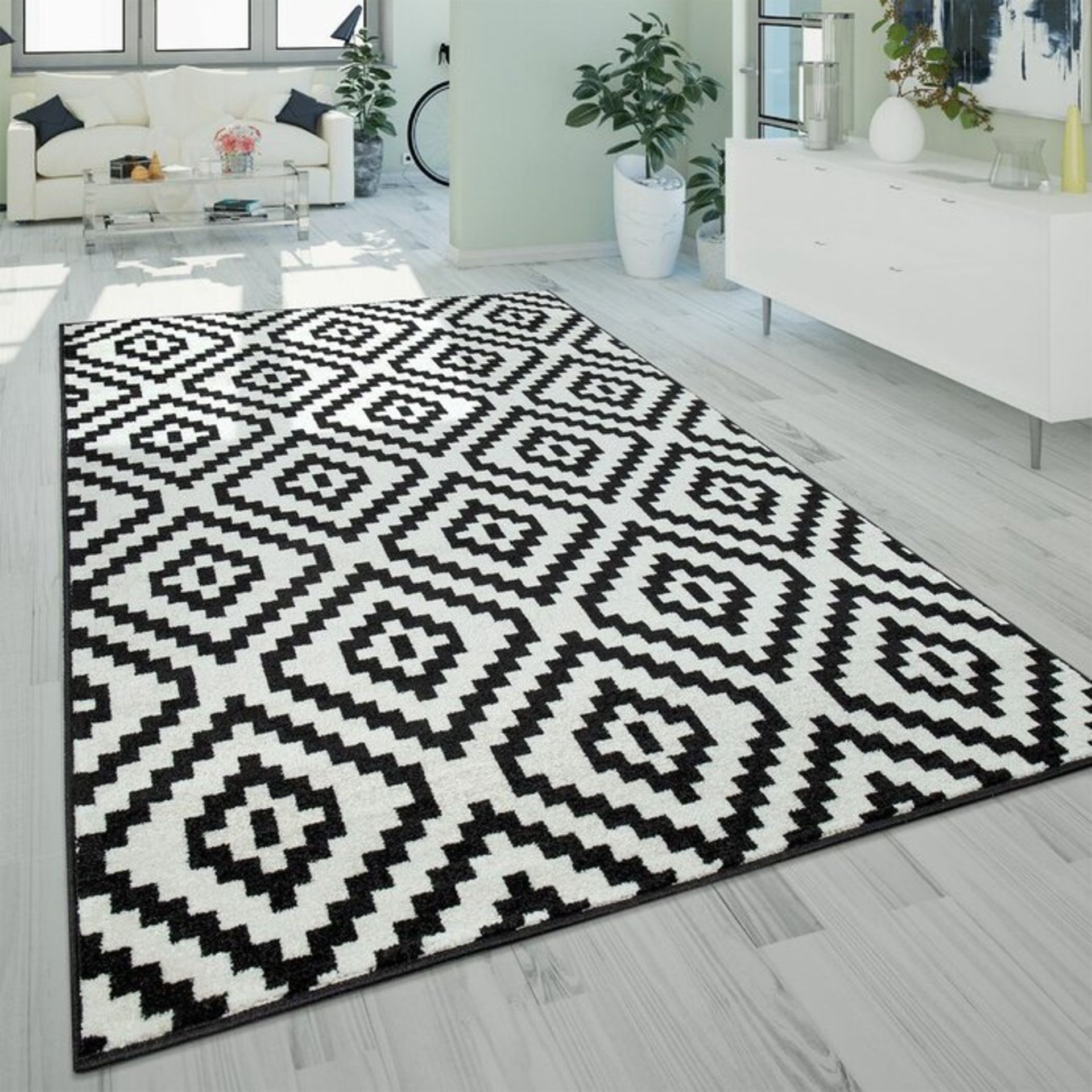 Jerrold Shag Black/White Rug -RRP £38.99