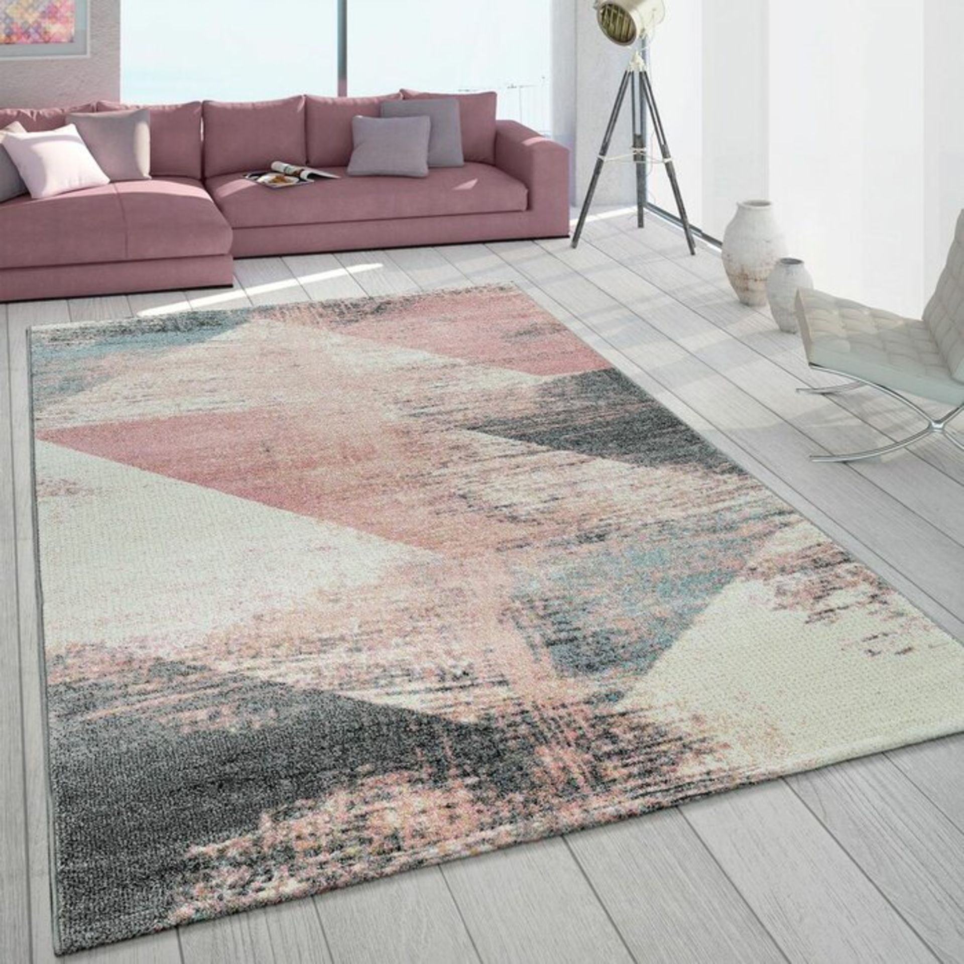 Acker Shag Beige/Pink/Grey Rug - RRP £69.99