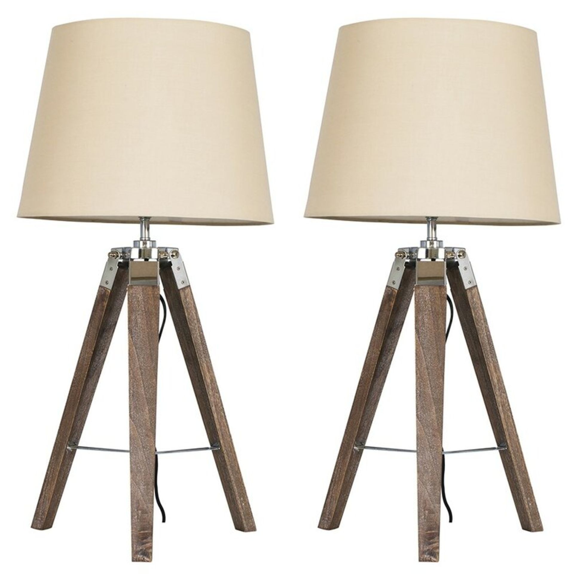 Bella Vista 69cm Tripod Table Lamp Set (Set of 2) - RRP £73.99