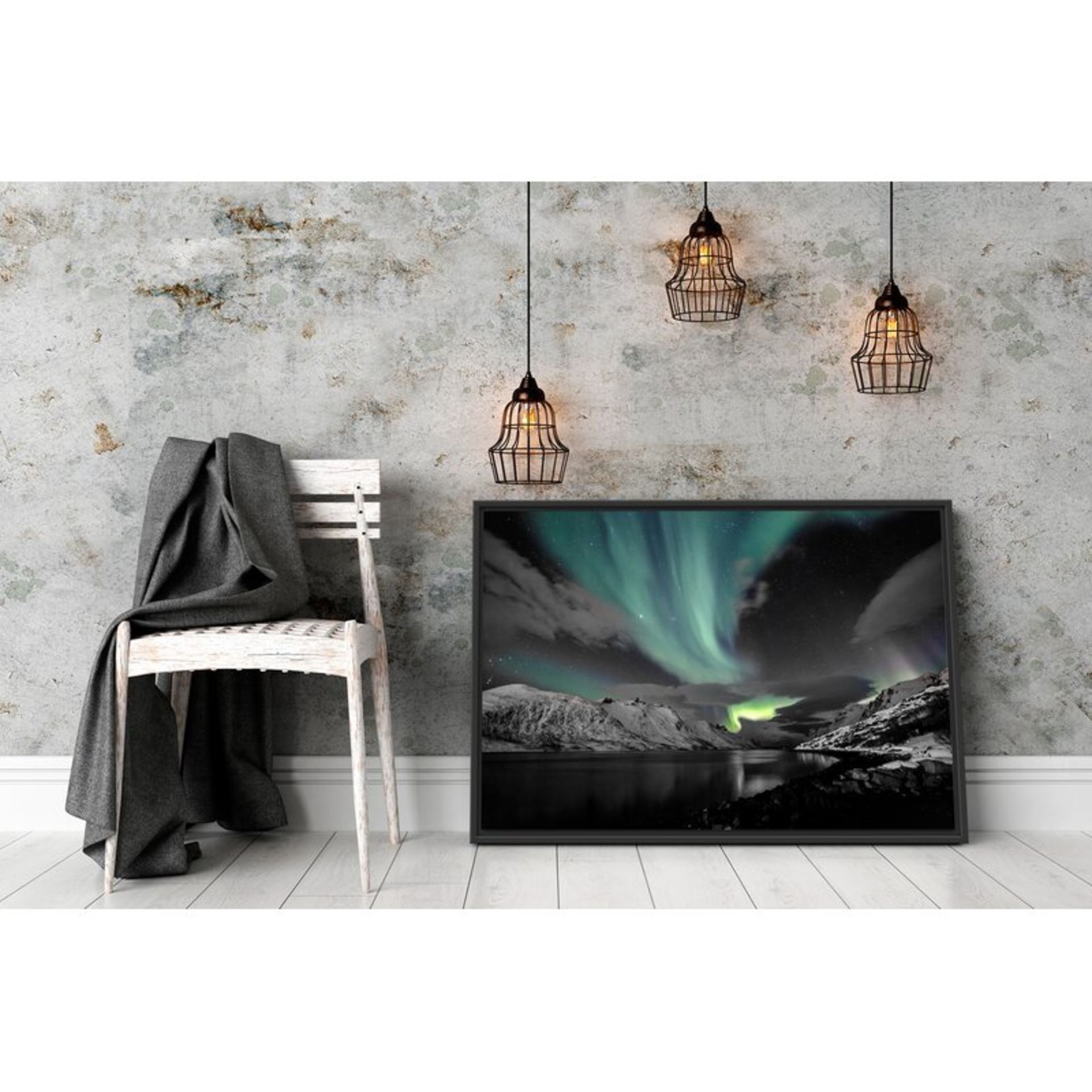 Northern Lights Over Mountains' Framed Photographic Print - RRP £64.99 - Image 2 of 2