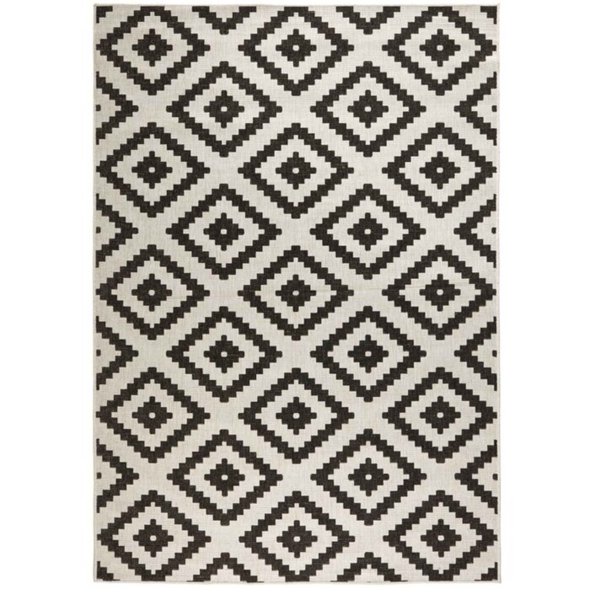 Malta Flatweave Black/Cream Rug - RRP £42.99