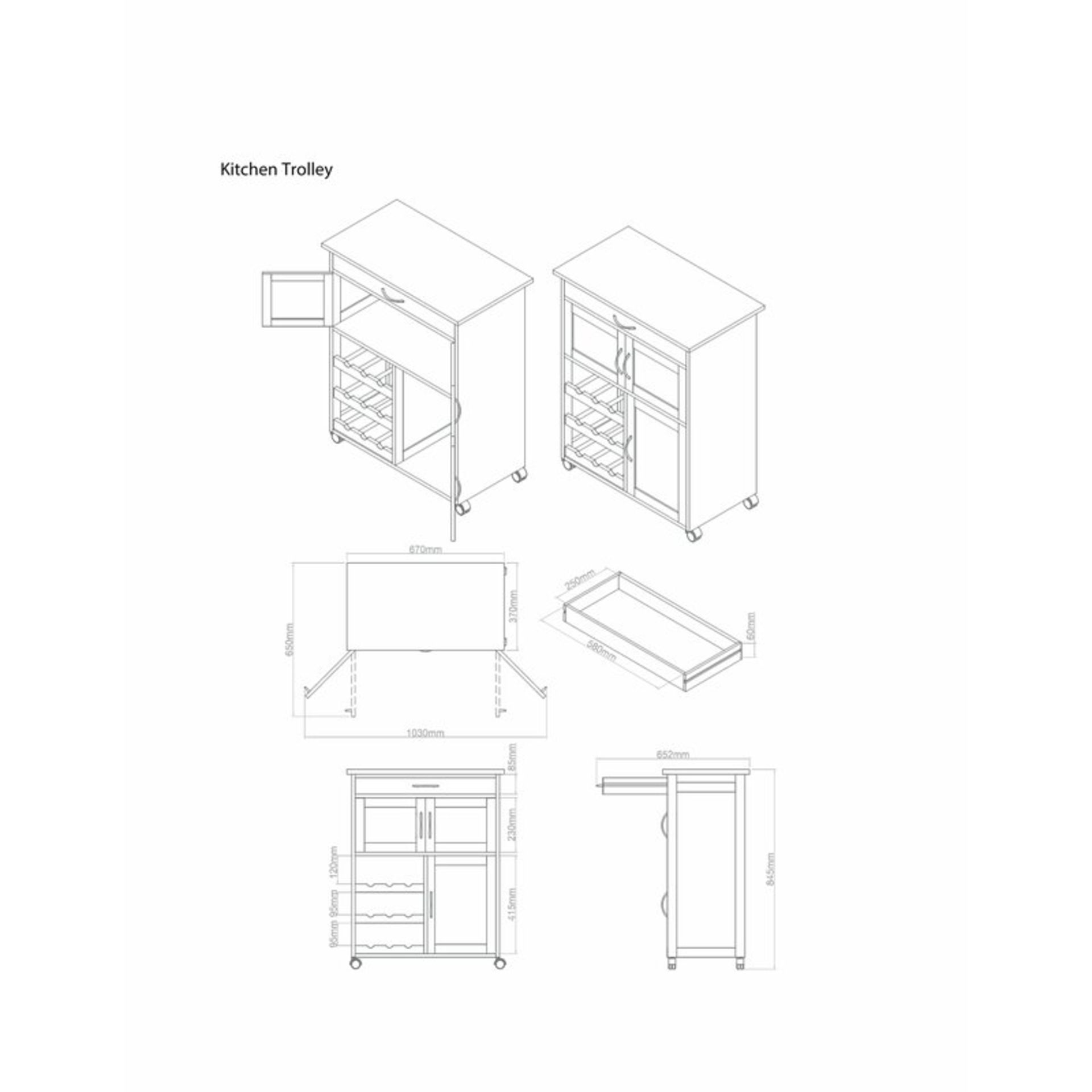 Fenn Kitchen Trolley - RRP 144.99 - Image 2 of 3