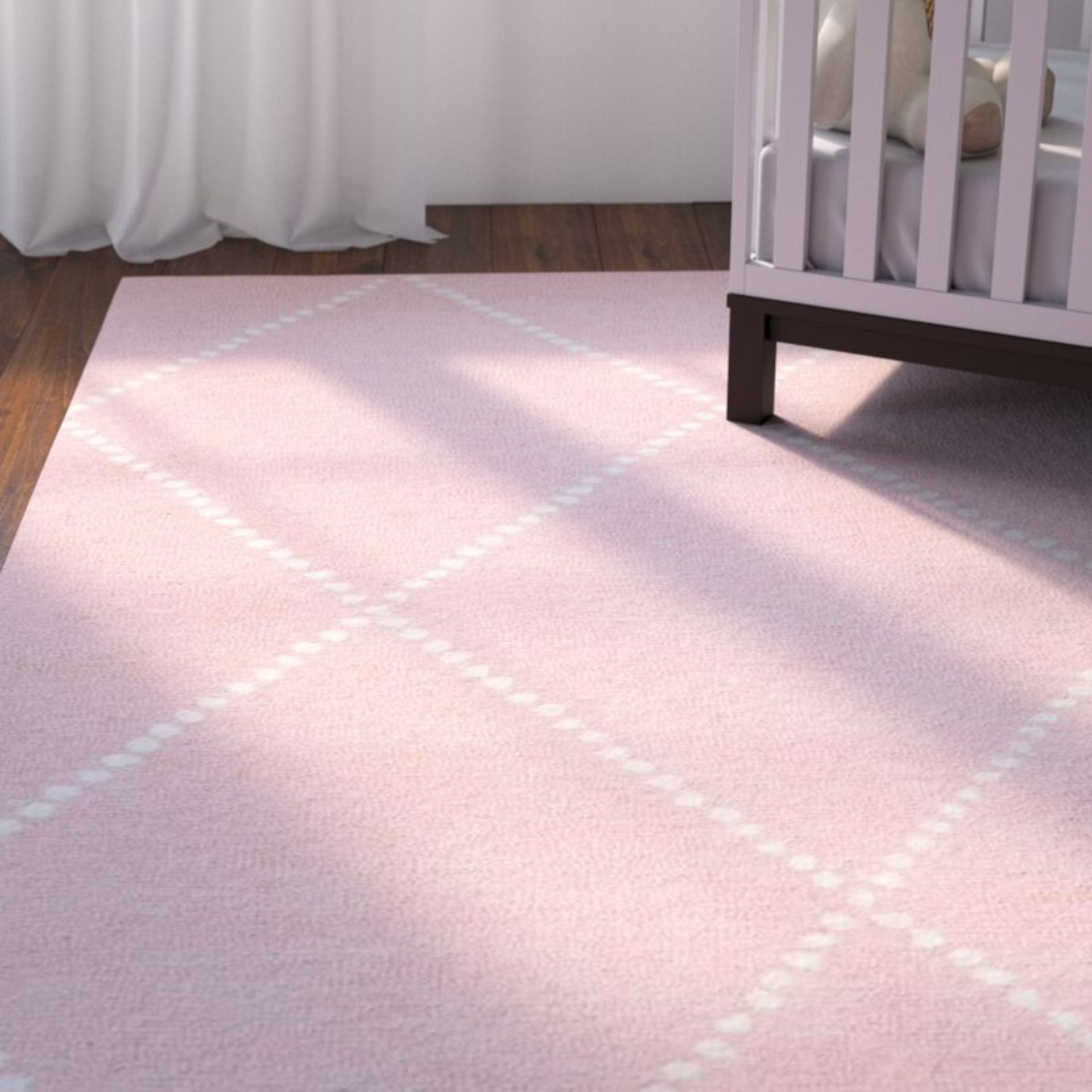 Longchamps Hand Tufted Wool Pink Rug - RRP £153.99