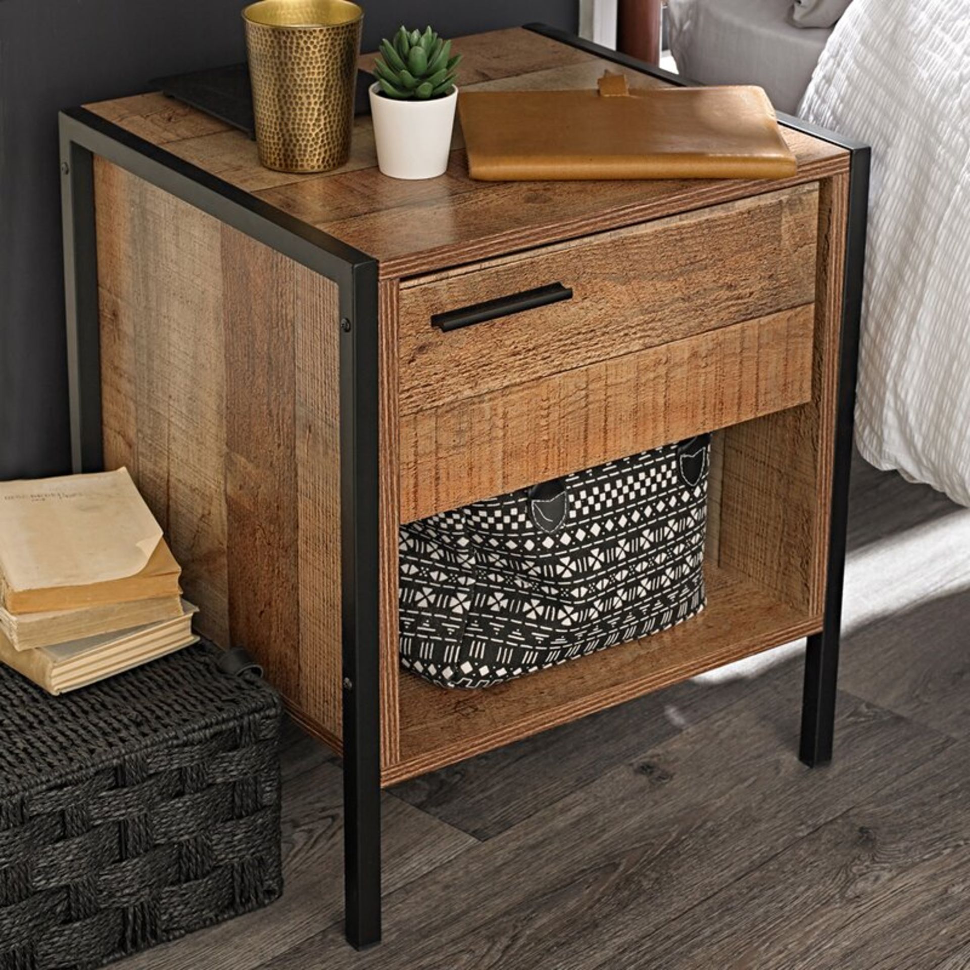 Millstadt 1 Drawer Bedside Table - RRP £58.99 - Image 2 of 2