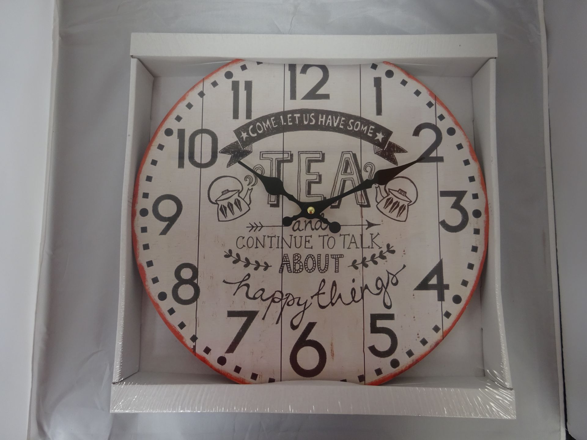 New Let us Have Some Tea Wall Clock in Original Packaging - Image 2 of 2