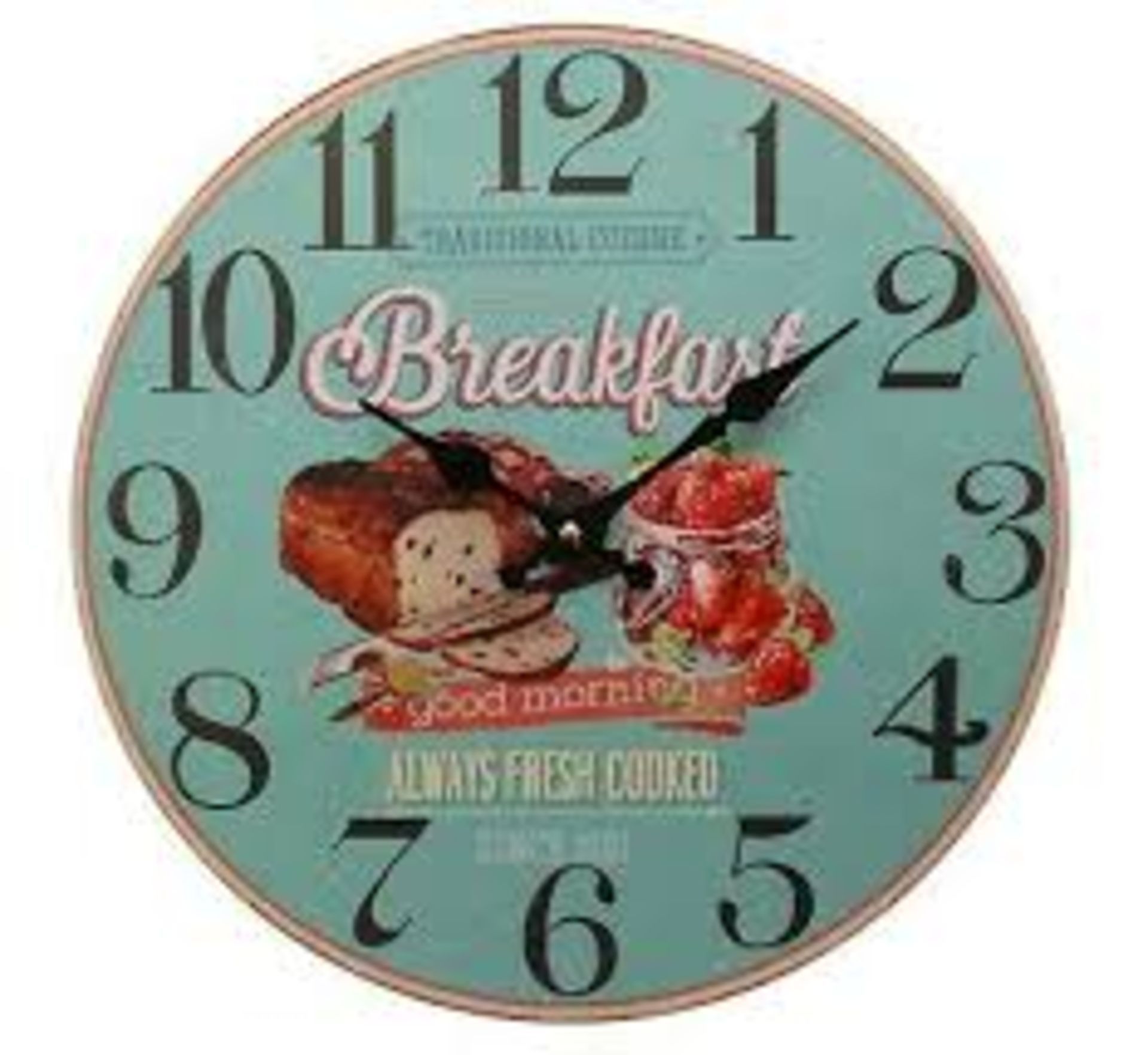 New Blue Breakfast Wall Clock in Original Packaging
