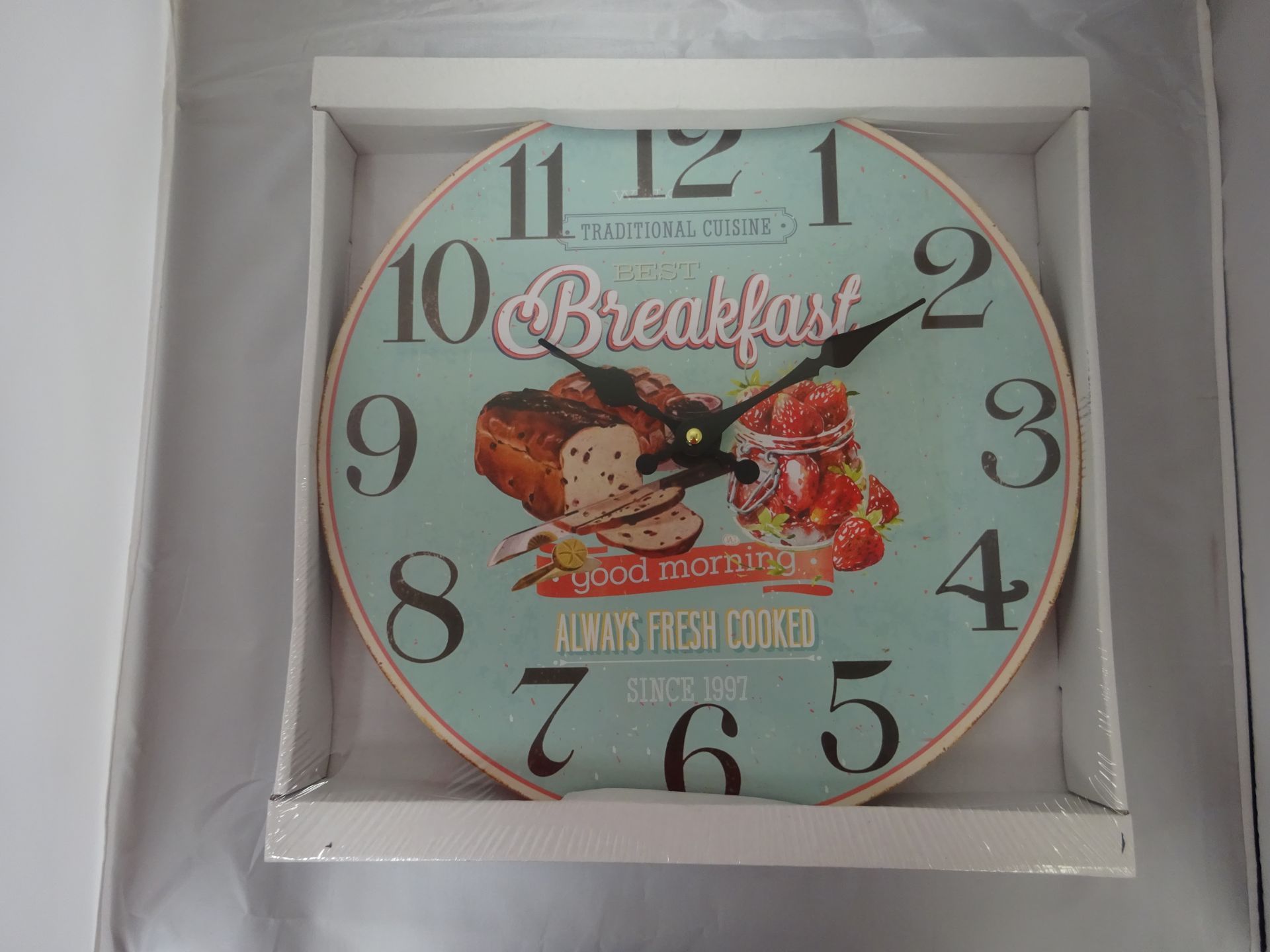 New Blue Breakfast Wall Clock in Original Packaging - Image 2 of 2