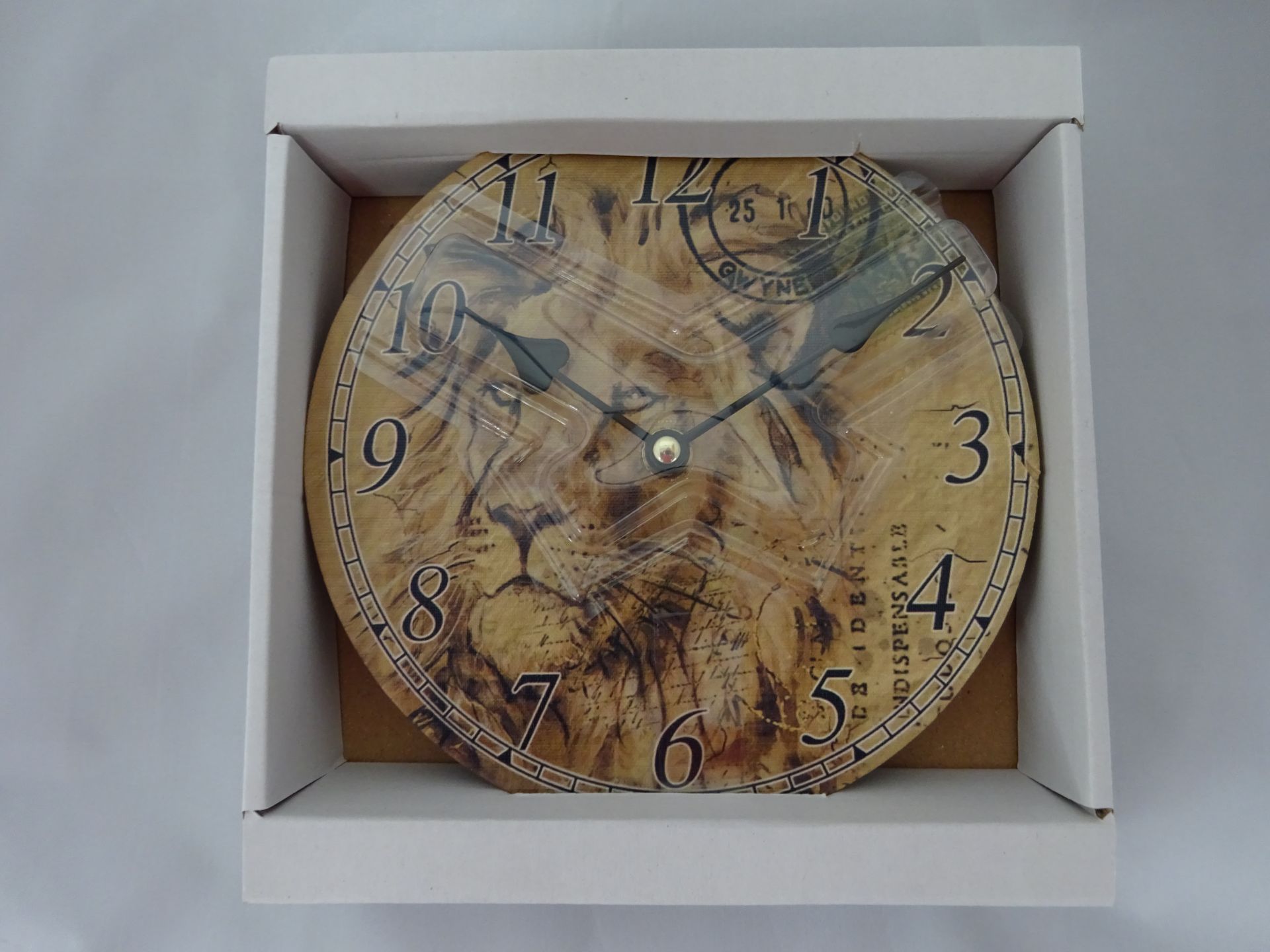 New Lion Small Wall Clock Original Packaging