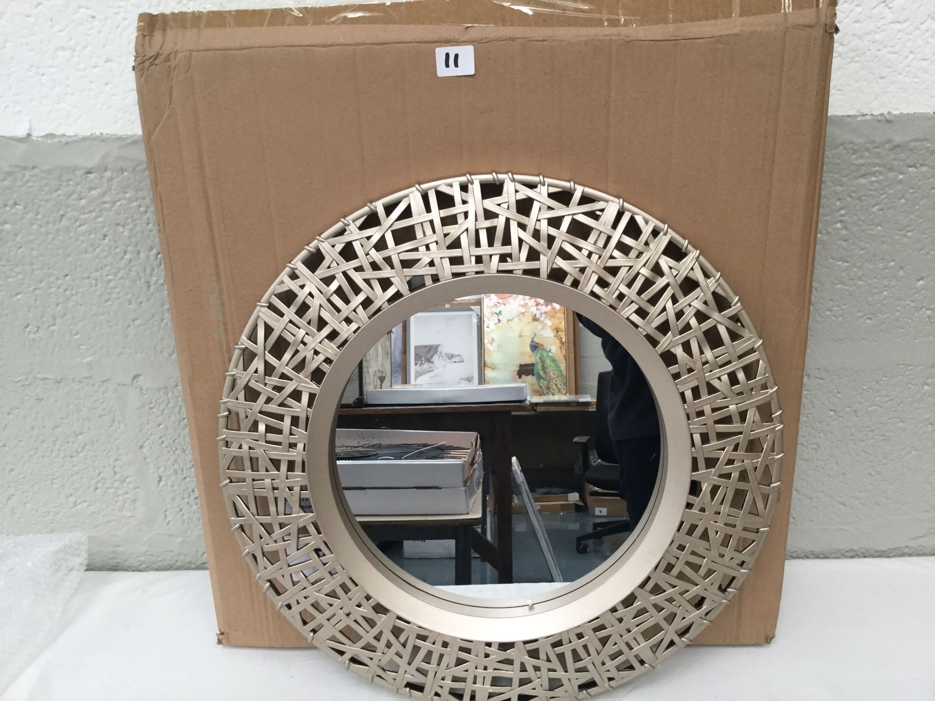 New Round Plastic Gold Mirror