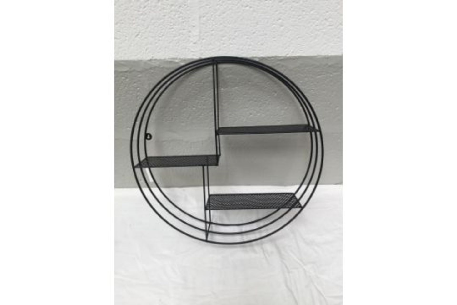 New Black Metal Circular Shelf - x 2