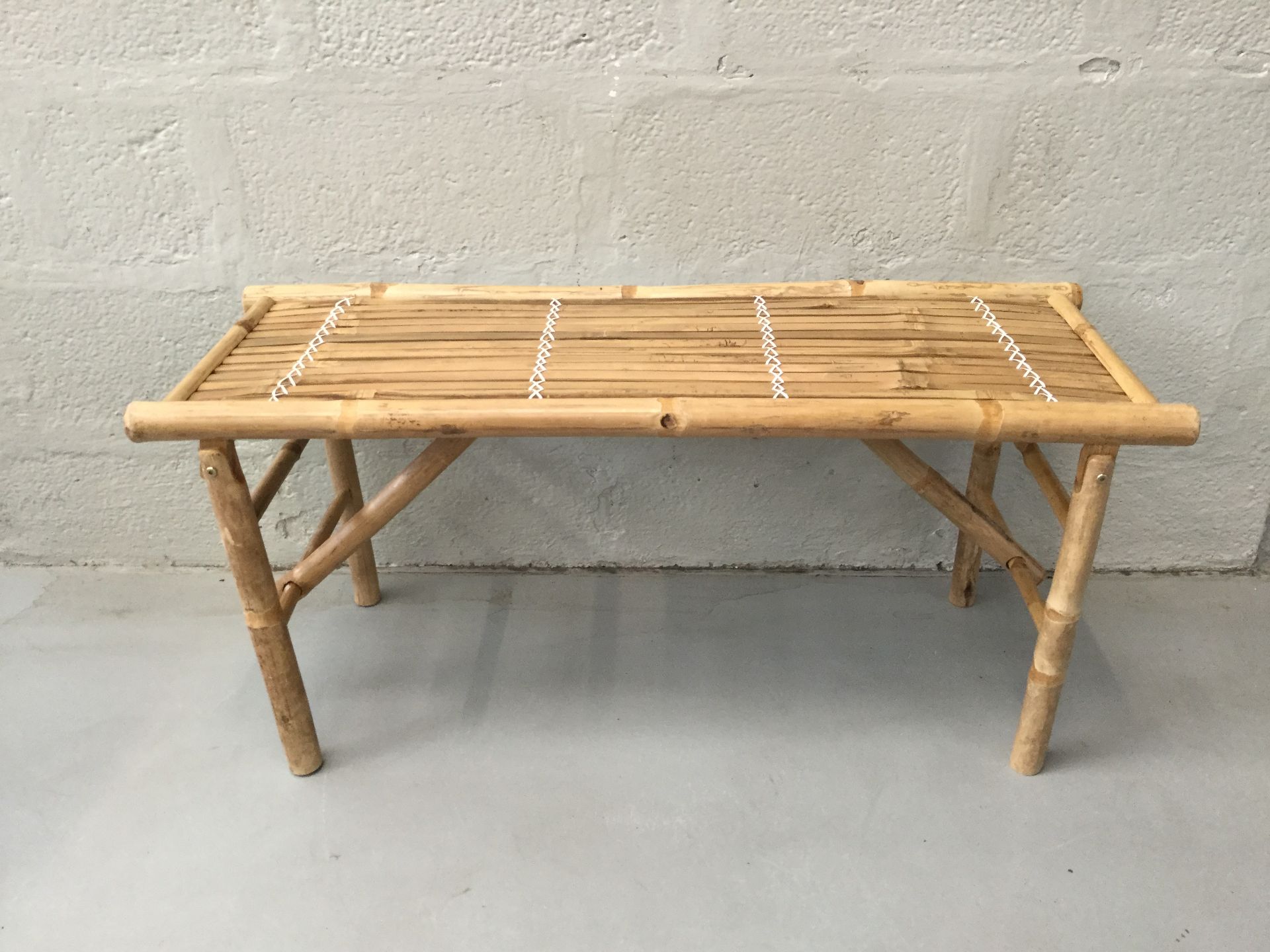 x2 Folding Bamboo Benches - Image 2 of 2