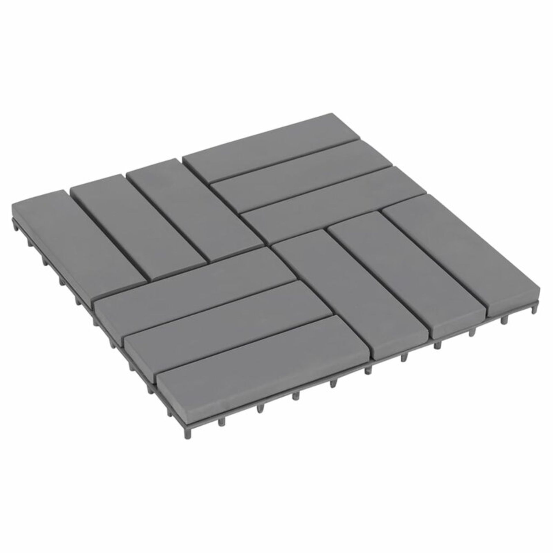 Kali 30cm x 30cm Wood Mosaic Tile in Grey (Set of 10) - RRP £94.99