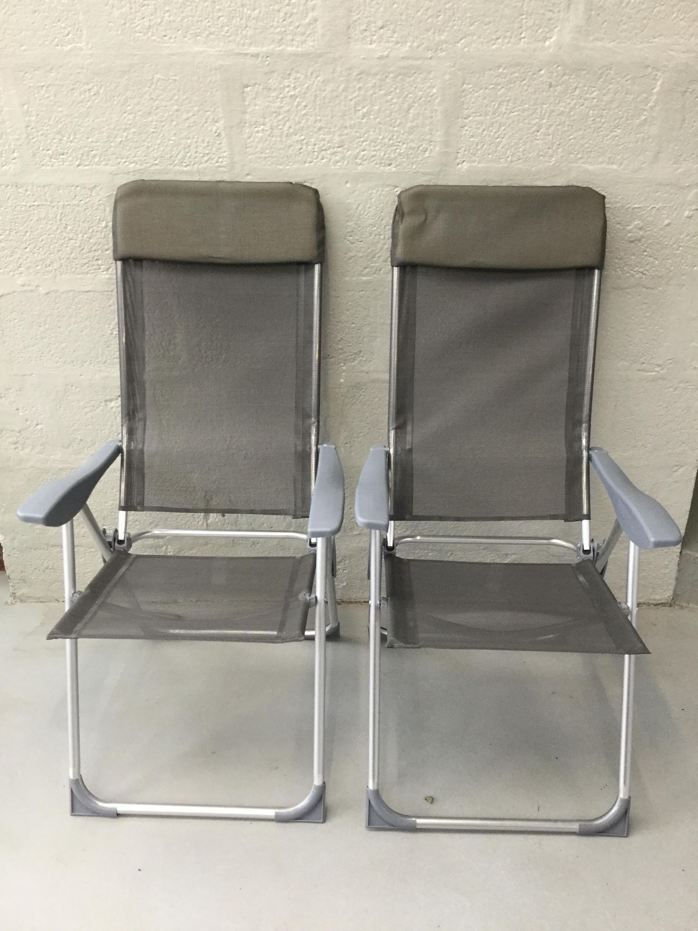 x2 Folding Grey Chairs