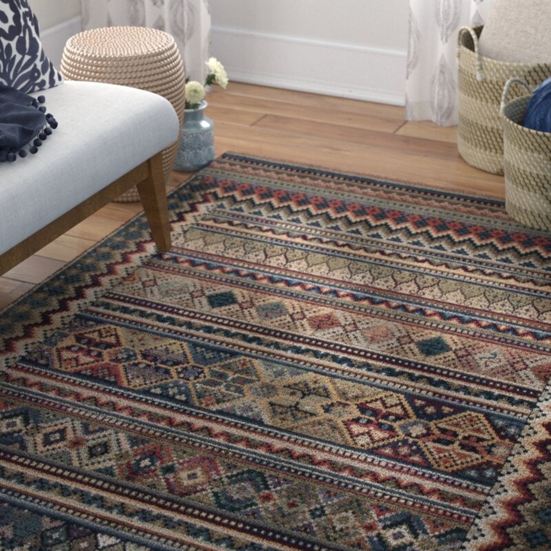 Lettie Woven Brown/Green Rug - RRP £117.99 - Image 2 of 2