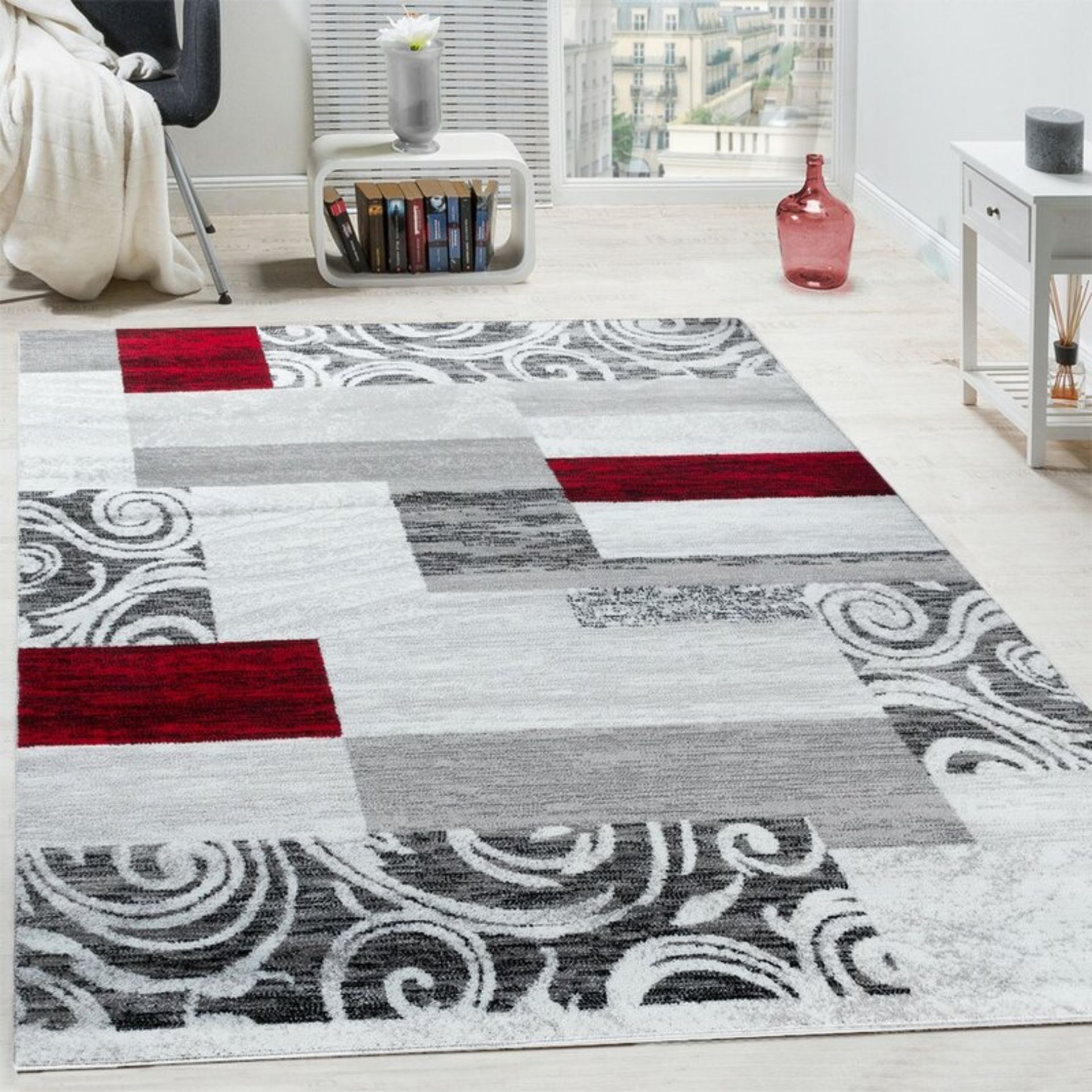 Torbin Grey/Red Rug - RRP £64.99