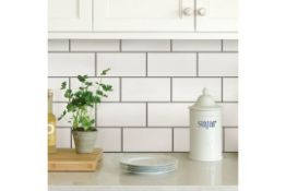 Subway Peel & Stick Splashback Tile in White & Grey - RRP £25.99