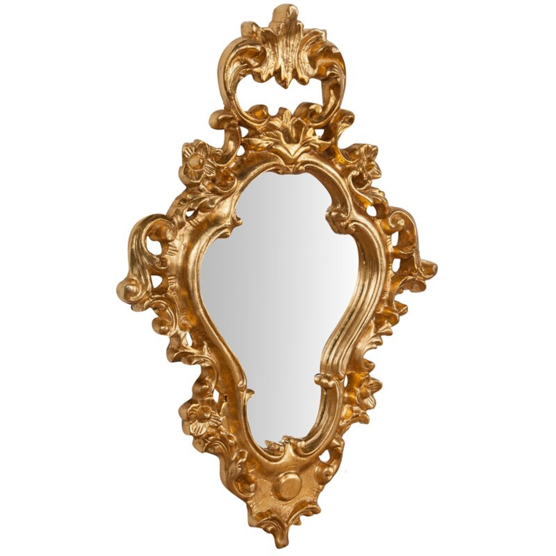 W42xdp5.5Xh62 Cm Made In Italy Sized Wood Made Antiqued Gold Finish Wall Mirror - RRP £97.99