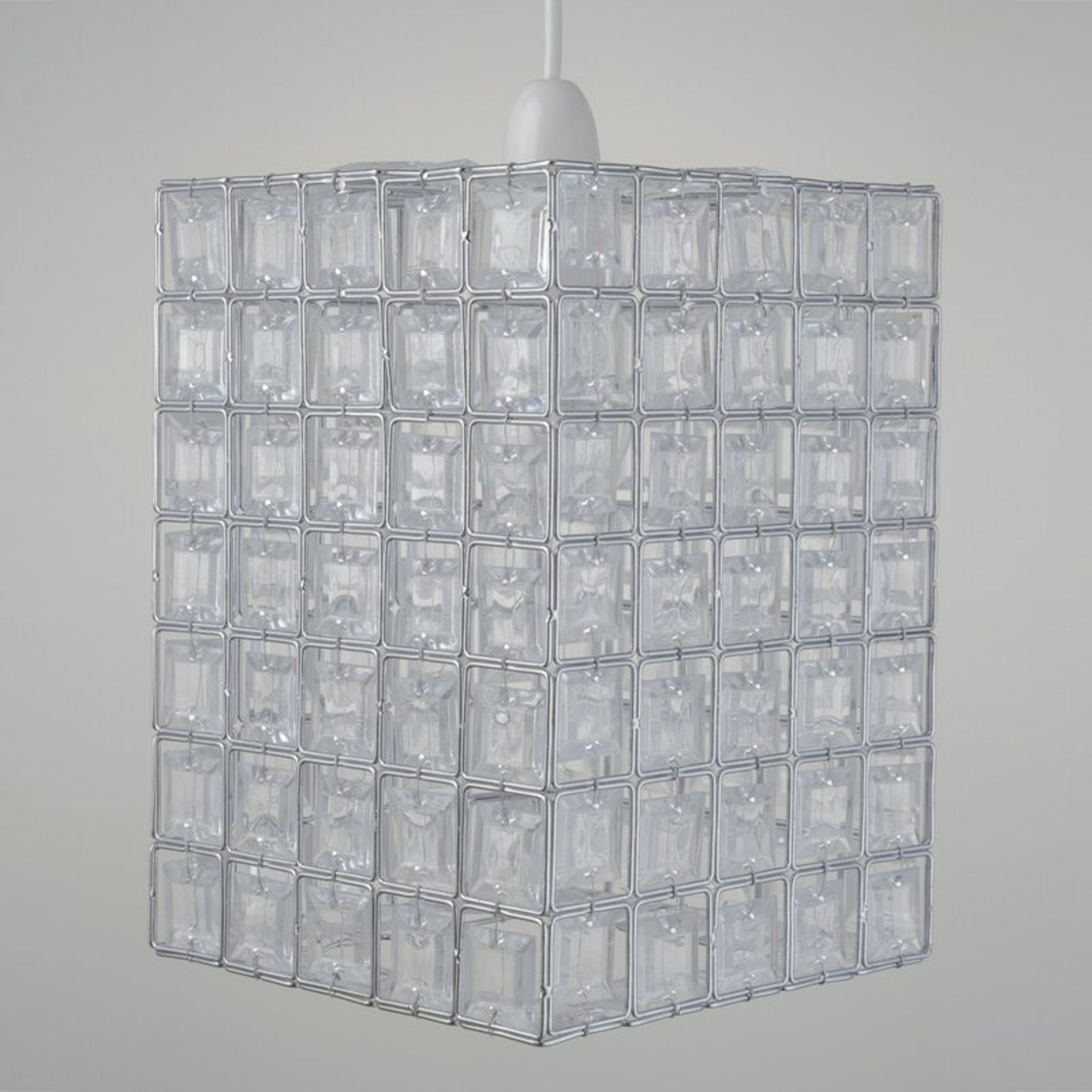 Jewelled Easy Fit 18.5cm Acrylic Rectangular Pendant Shade - RRP £36.99