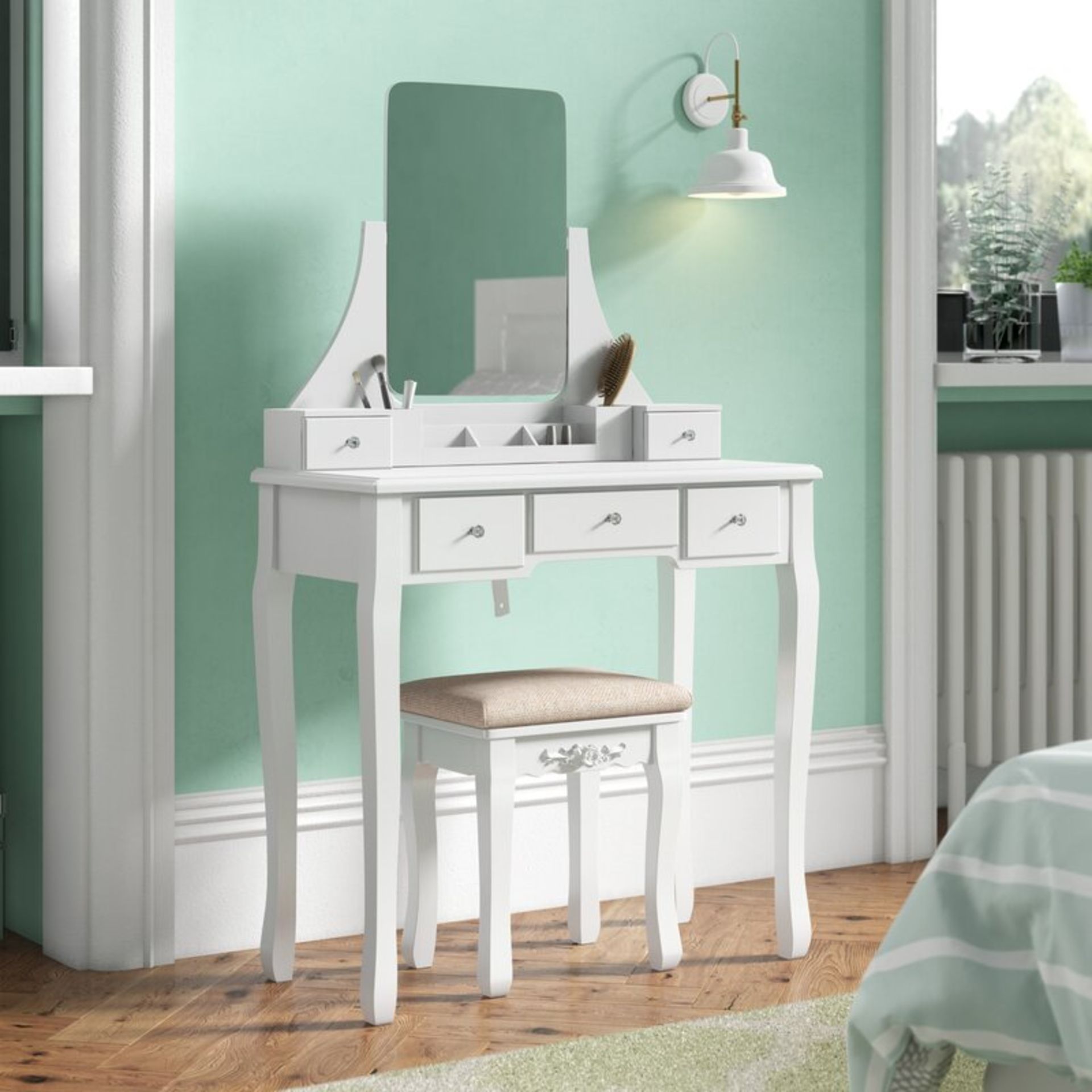 Arkin Dressing Table Set with Mirror - RRP £145.99