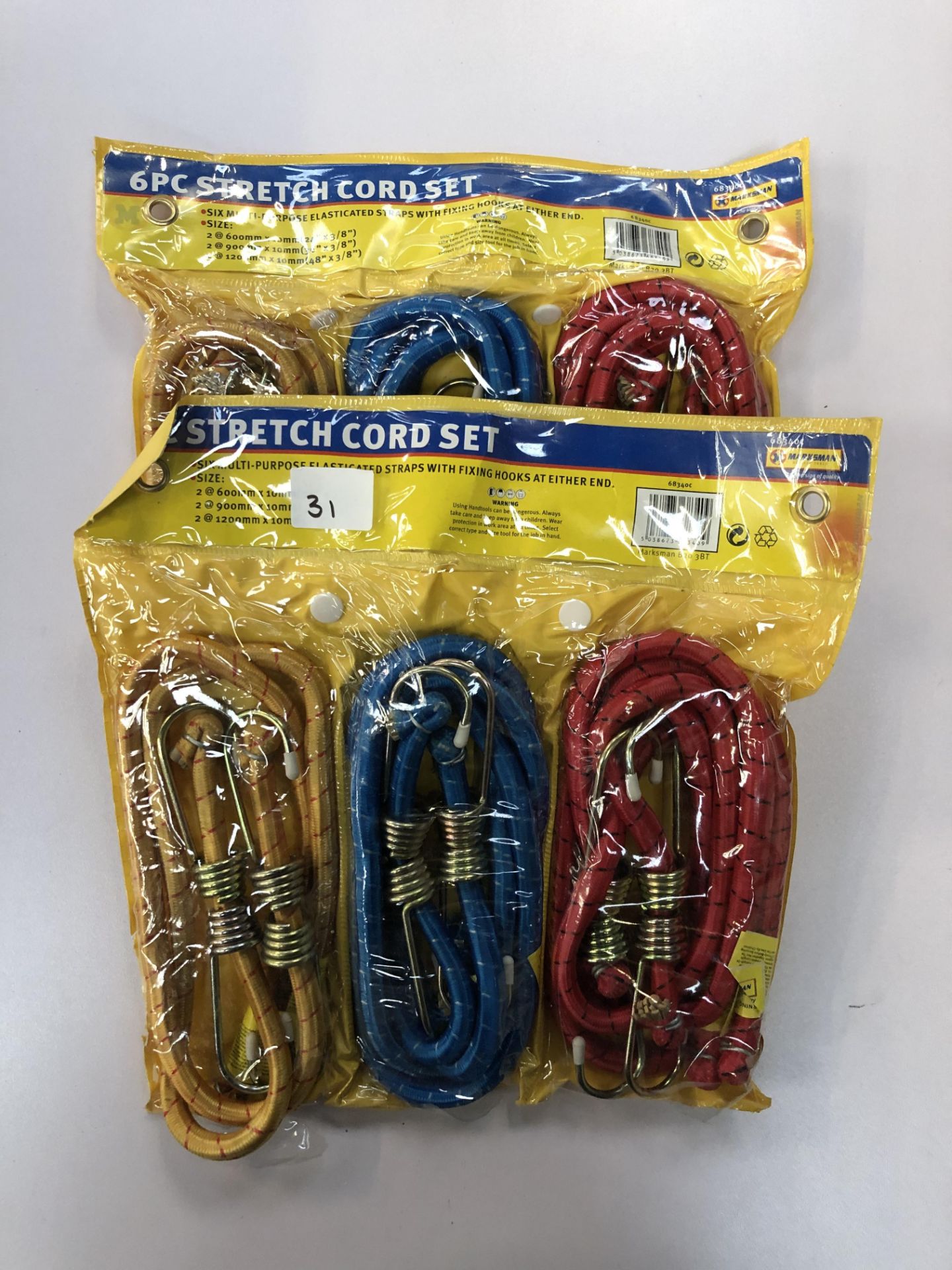 x 2 pks 6pc Stretch bungee cord sets