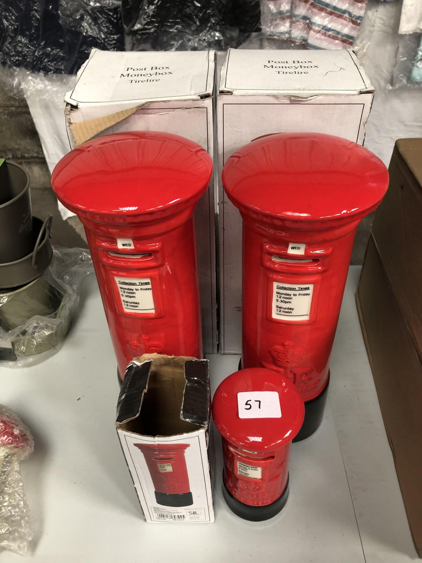 x 3 Postbox money boxes