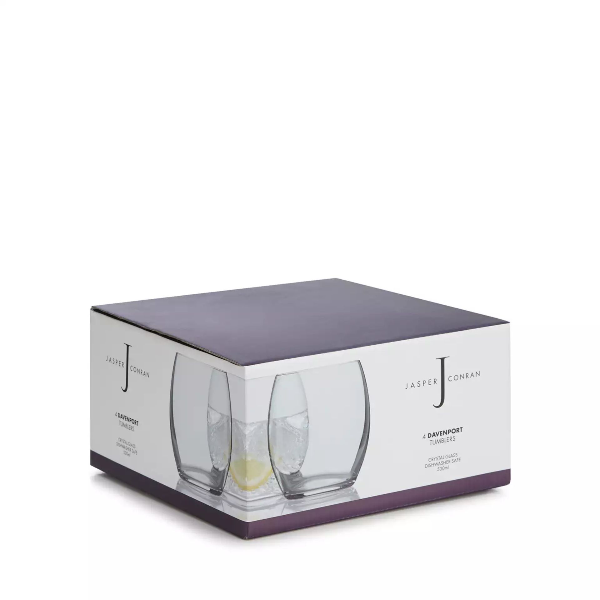 Brand New Debenhams Jasper Conran - Set of 4 'Davenport' Tumbler Crystal Glasses - RRP £25.