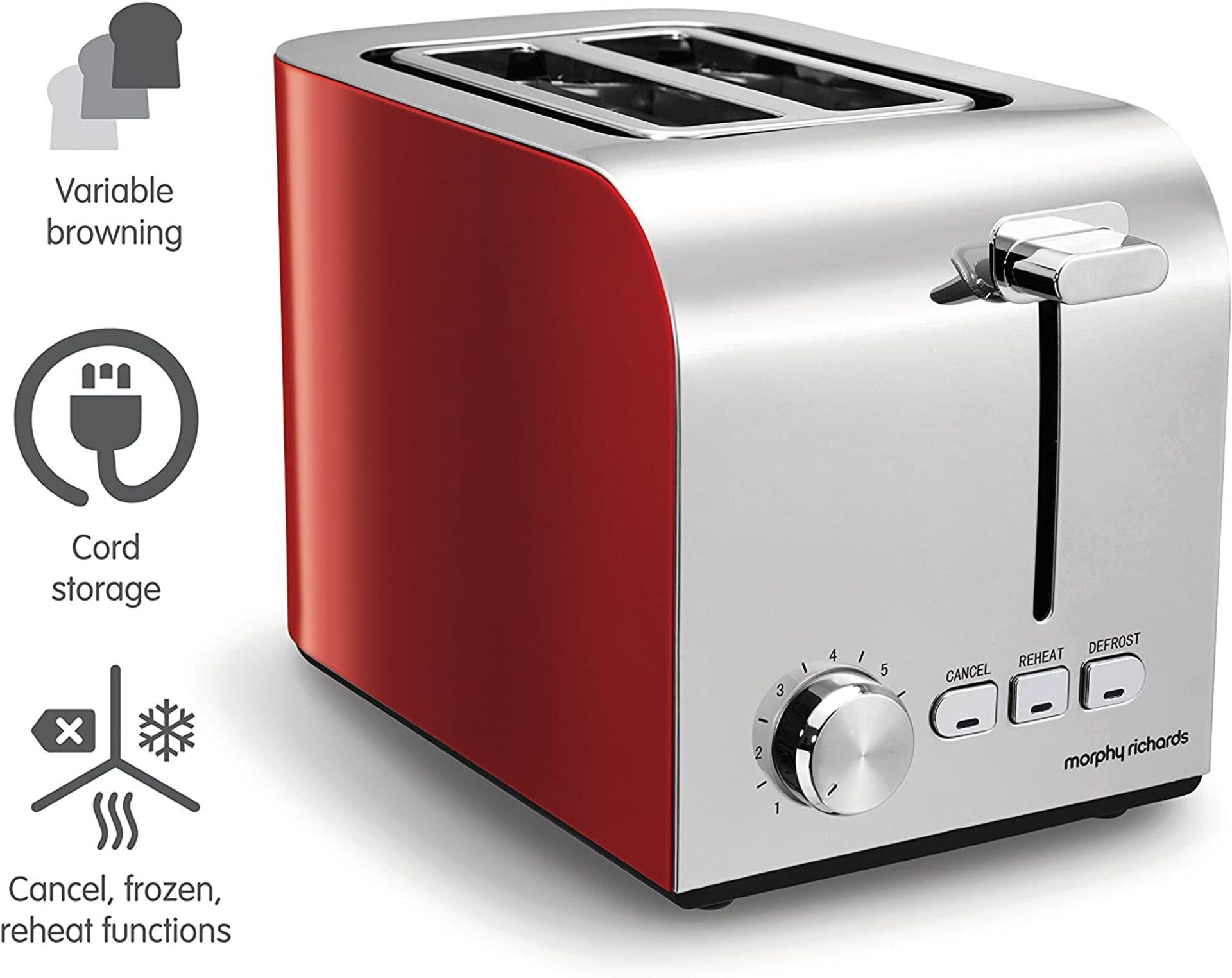 BRAND NEW MORPHY RICHARDS EQUIP RED 2 SLICE TOASTER