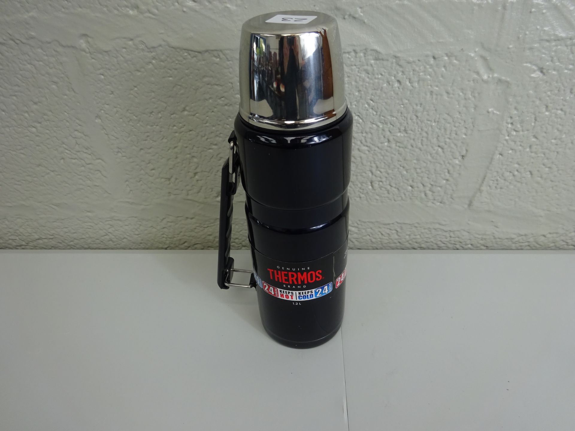Blue thermos stainless steel double wall flask - RRP £26.99