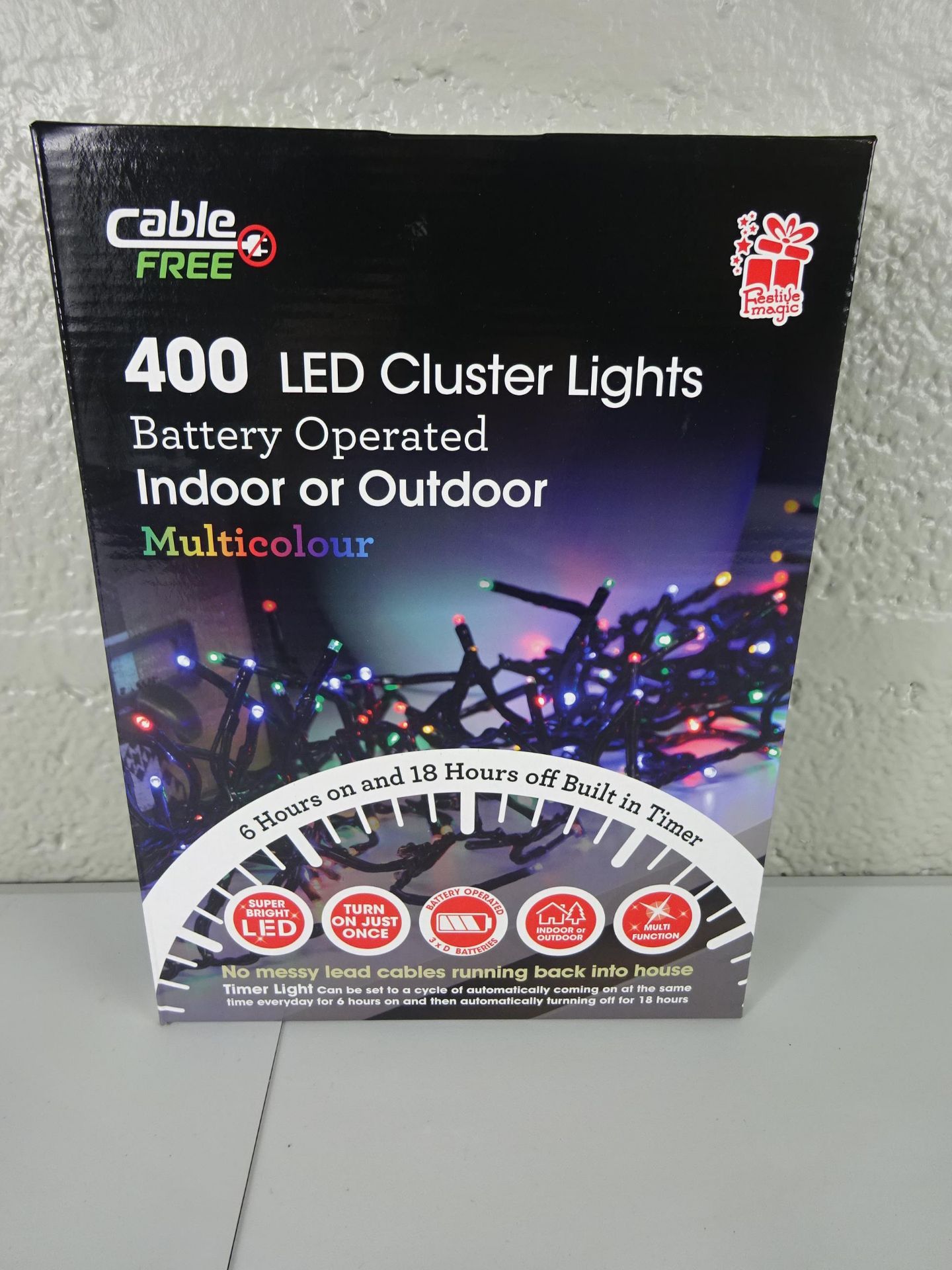 CABLE FREE 400 LED CLUSTER LIGHTS MULTICOLOUR
