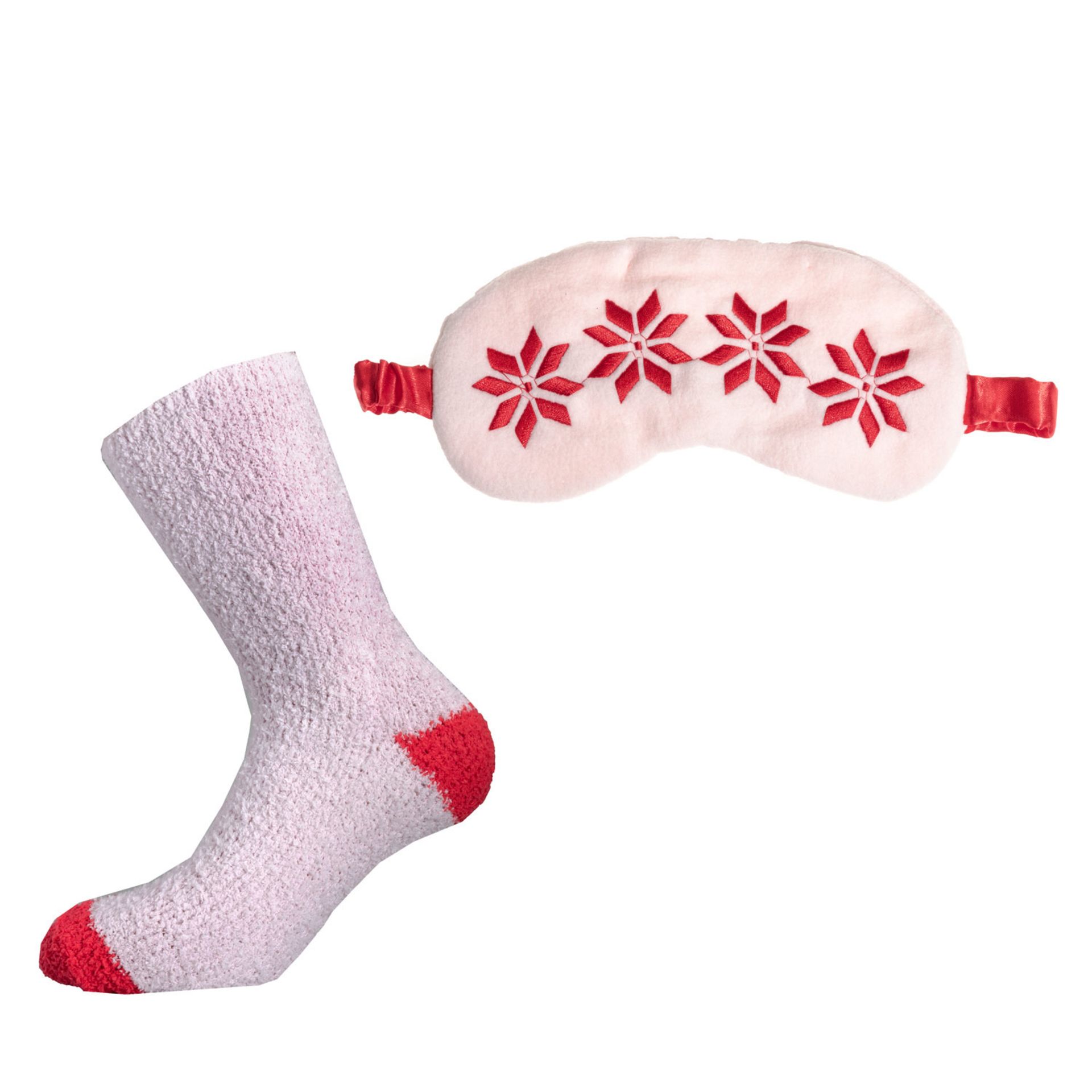 NEW PINK STAR DESIGN EYEMASK AND BED SOCKS