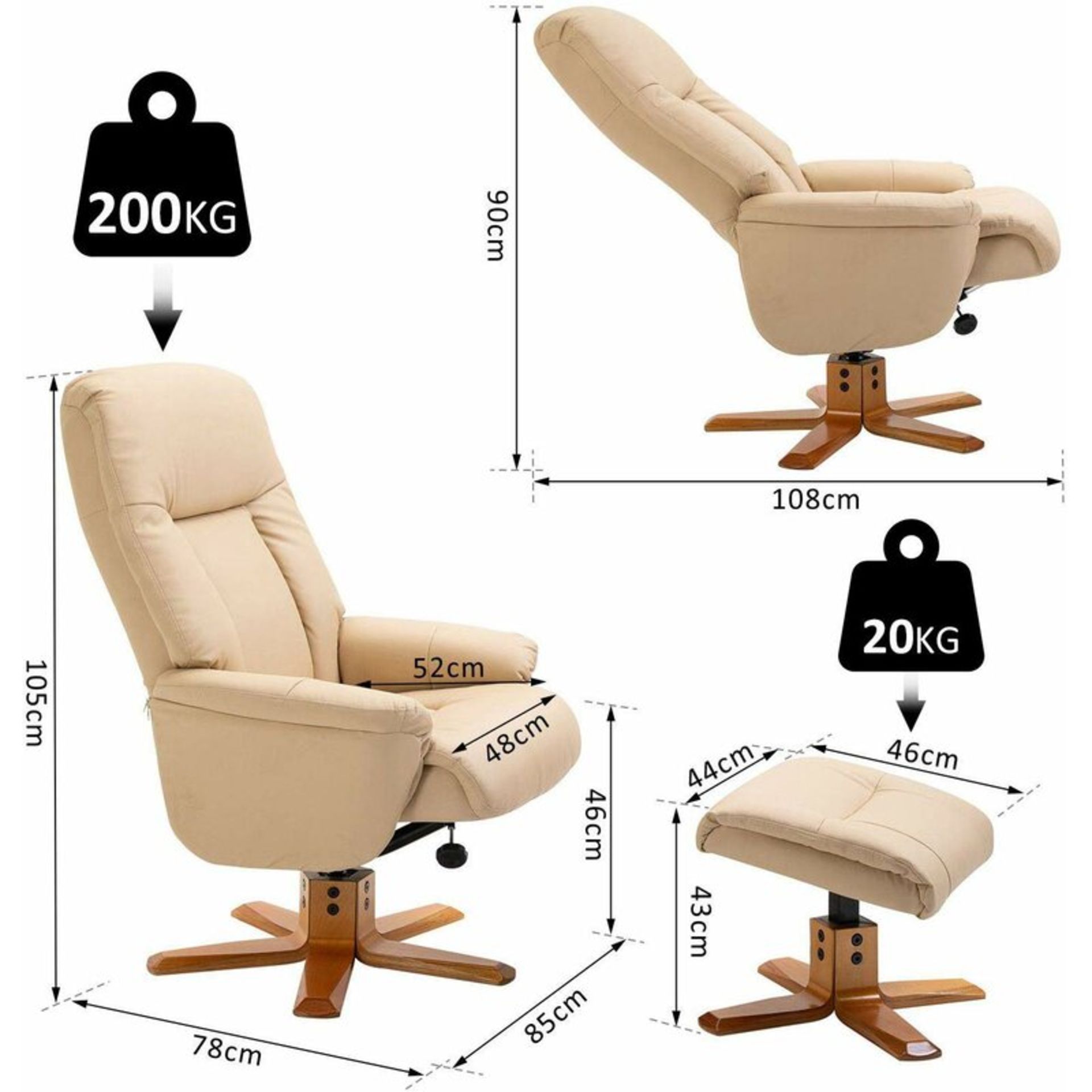 Hartzog Manual Recliner with Footstool - RRP £250.99 - Image 2 of 2