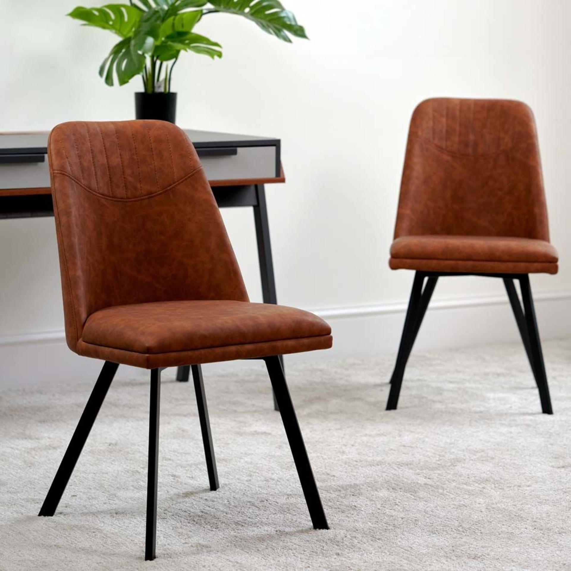 Jaden Set of 2 Dining Chairs - Tan - RRP £199.99