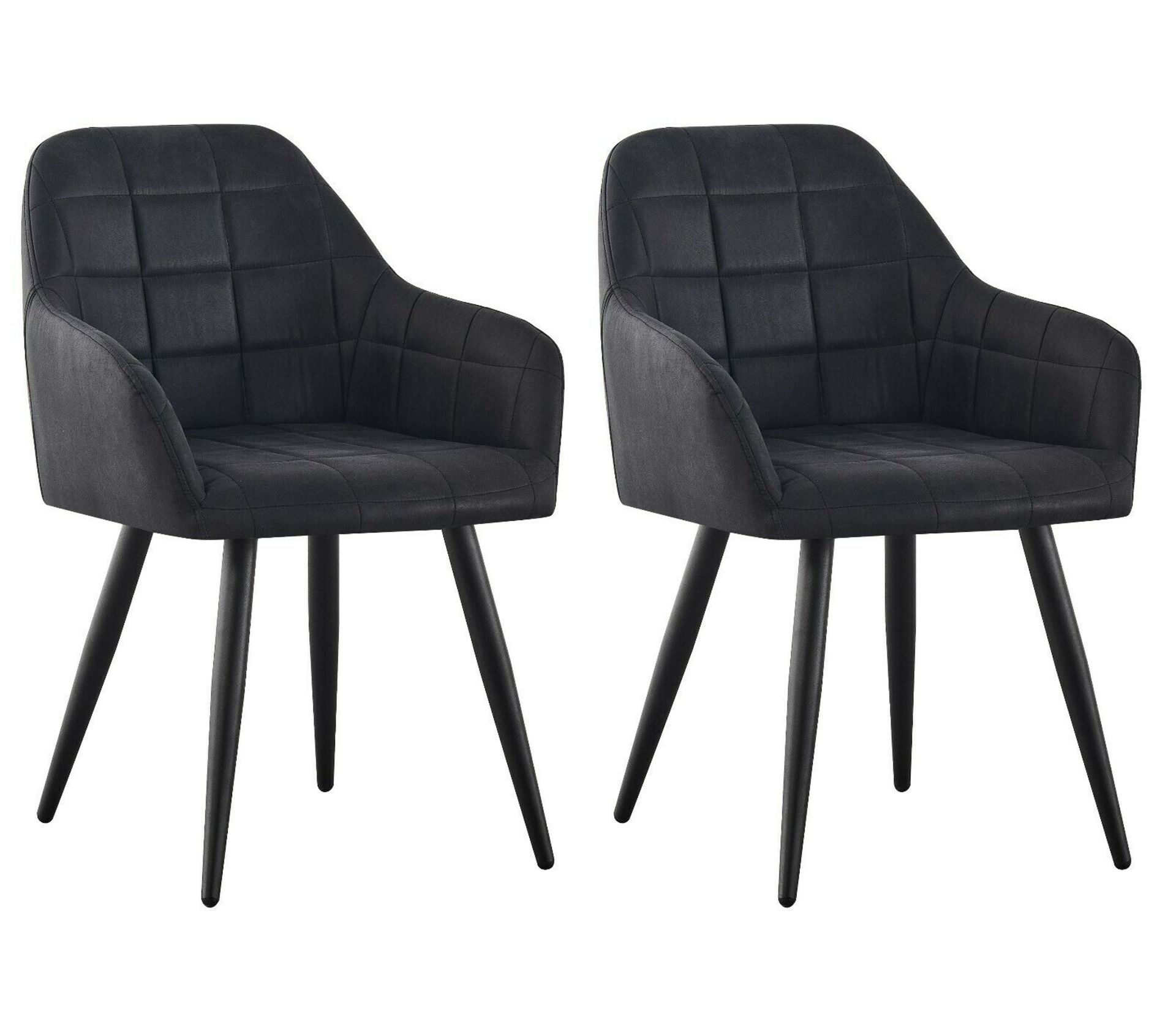 Faux suede leather accent dining chairs