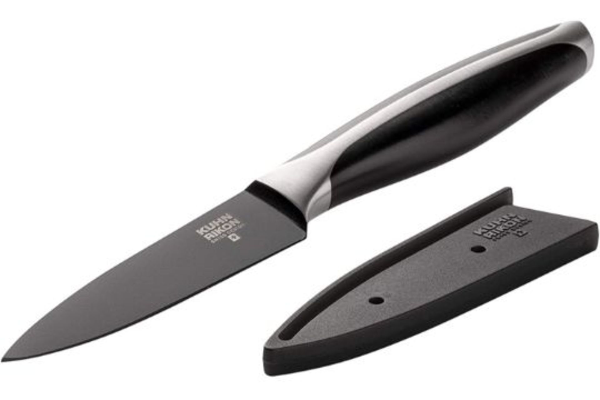 BRAND NEW KUHN RIKON 20CM STAINLESS STEEL CHEFS KNIFE WITH BLADE PROTECTOR - RRP £19.99.