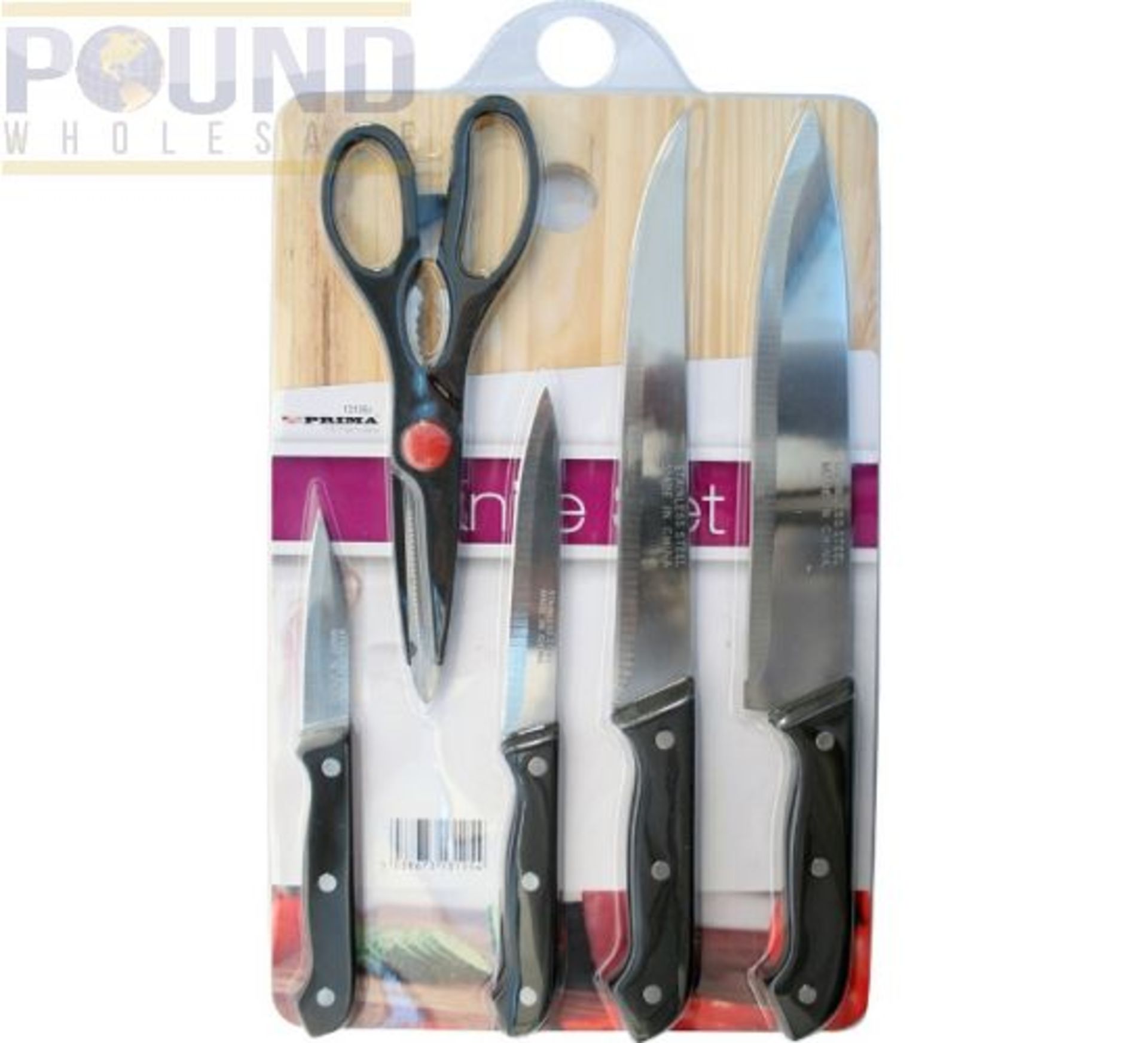 Prima 4pc Knife set wit h Sissors and Chopping Board