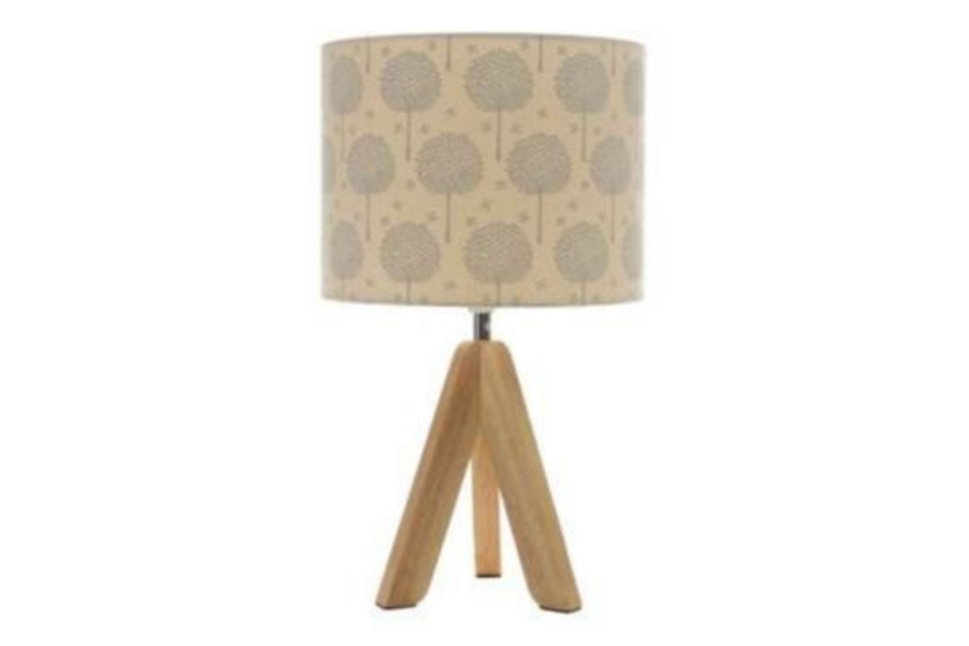 NEW HOUSE OF FRASER WOODEN TRIPOD WOODEN LAMP AND SHADE - RRP £60.