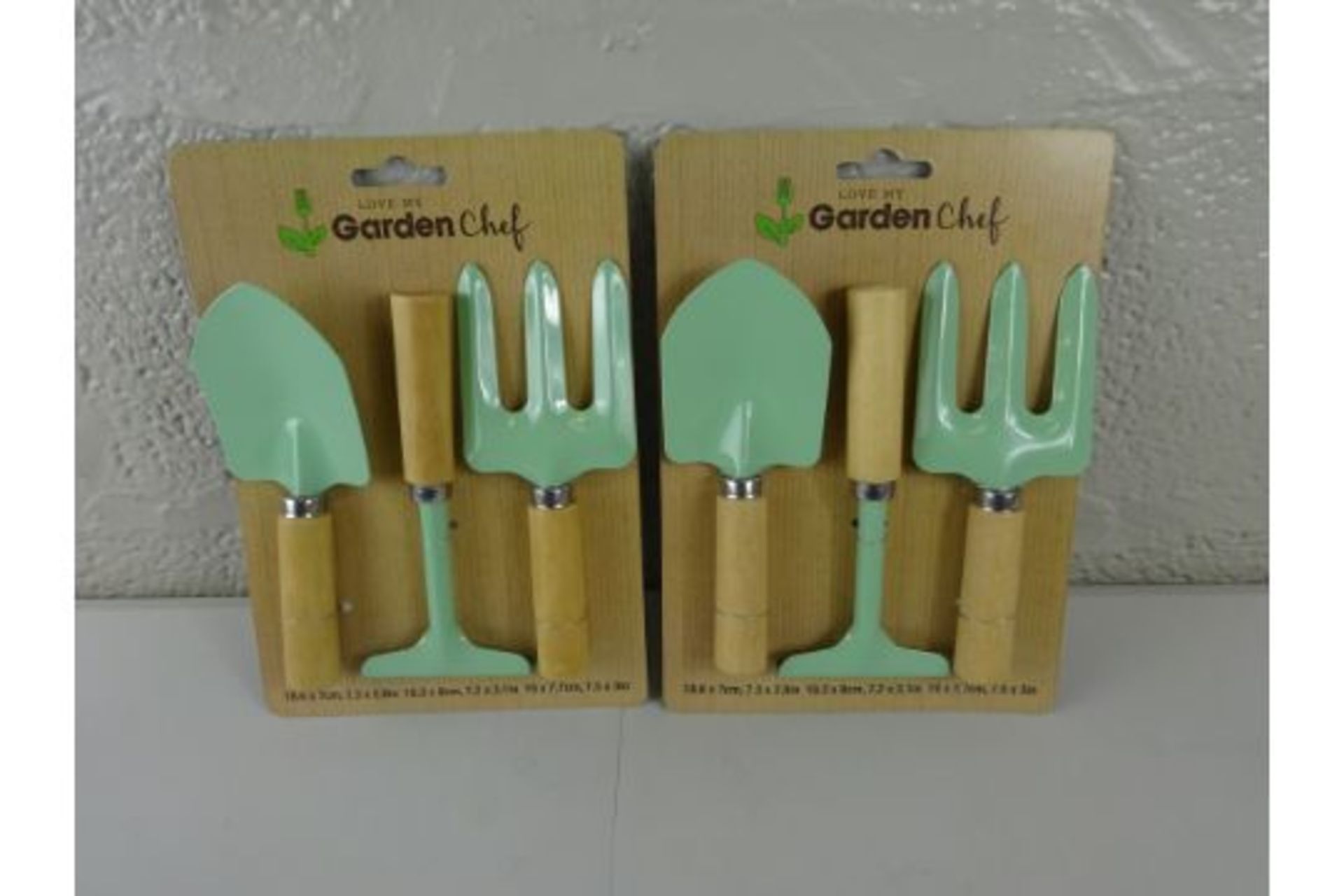 X2 BRAND NEW MINI GARDEN SETS WITH SPADE, RAKE AND FORK