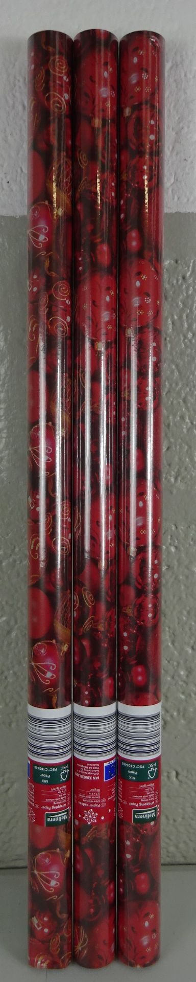 X3 BRAND NEW ROLLS OF RED BALL BALLS WRAPPING PAPER
