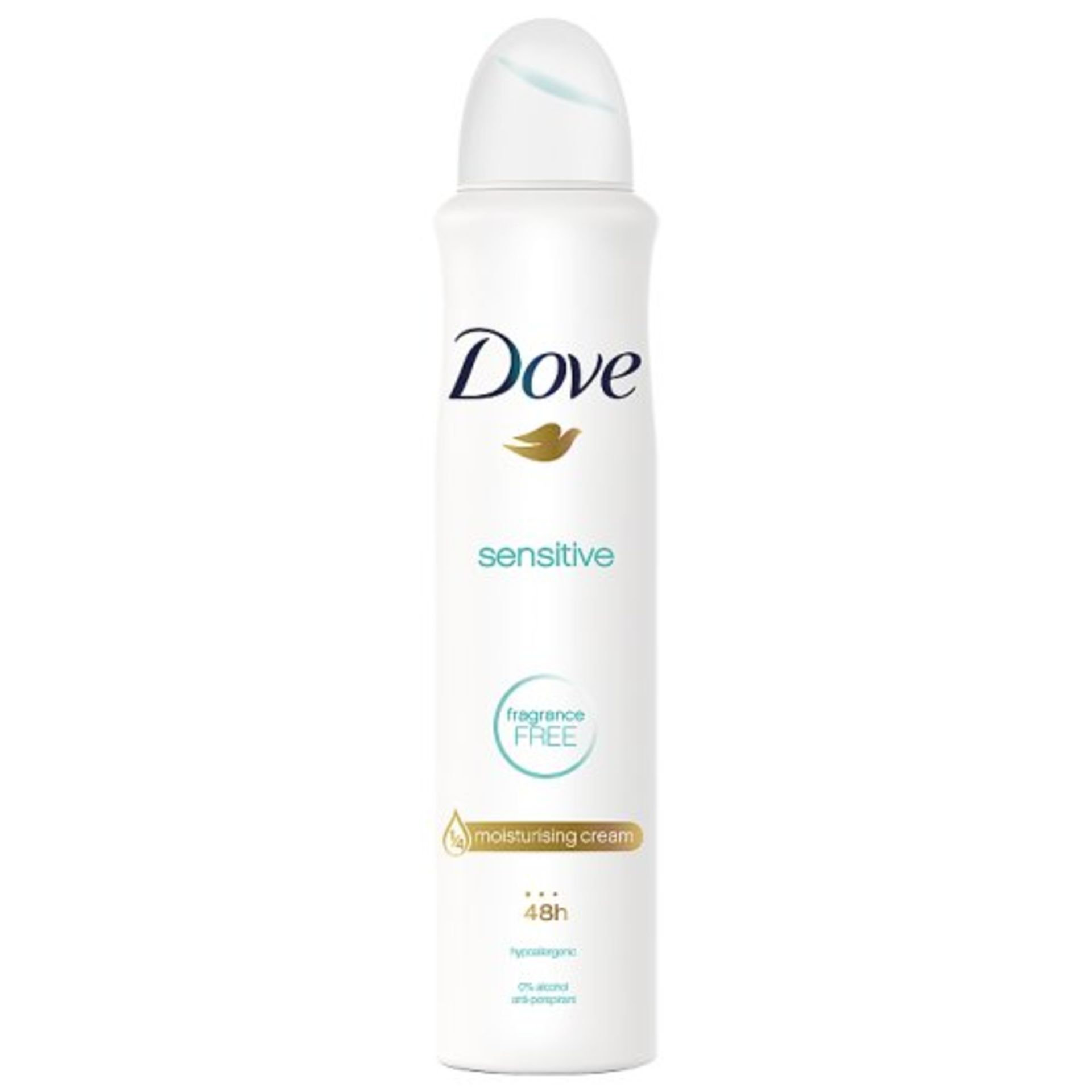 BRAND NEW X6 250ML CANS DOVE SENSITIVE FRAGRANCE FREE ANTI-PERSPIRANT