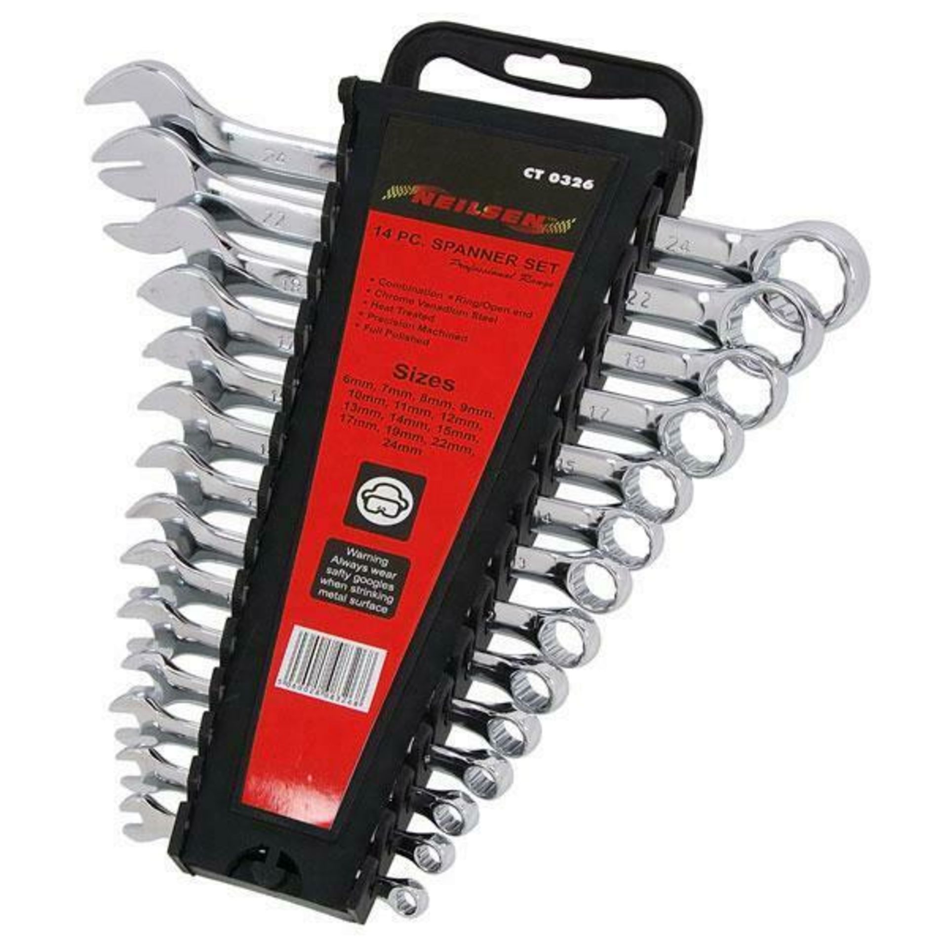 BRAND NEW NEILSEN 14PC CHROME VANADIUM STEEL SPANNER SET 6 TO 24MM