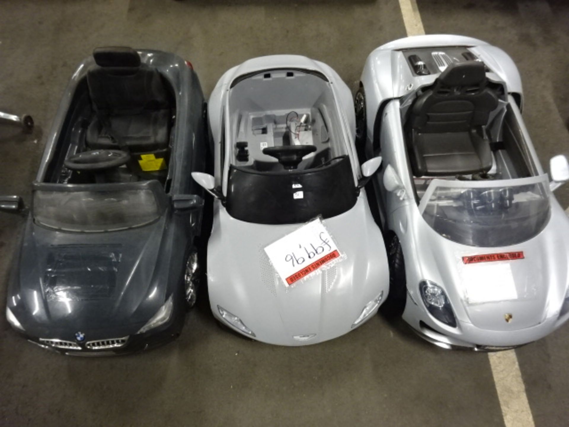3 UNTESTED CHILDS ELECTRIC CARS (ASTON, BMW &PORCHE) - NO CHARGERS