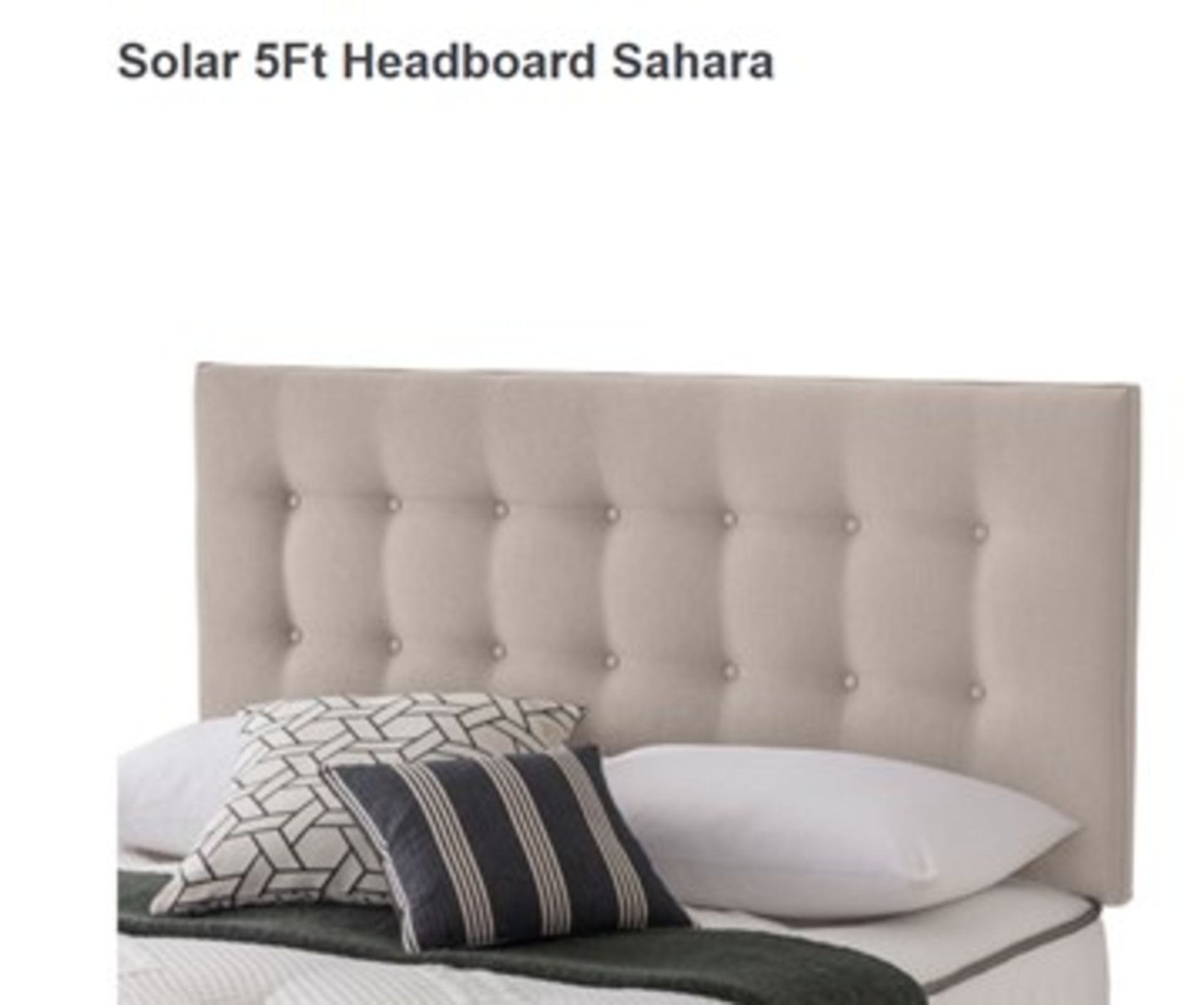 x1| Carpet Right Ex-Display 5ft Silentnight Solar Headboard Sahara|RRP £229|