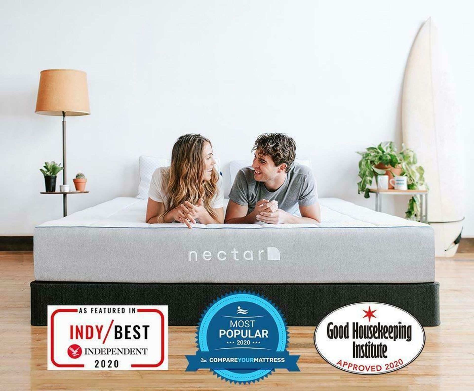 x1| 5ft Nectar Professionally Refurbished Smart Pressure Relieving Memory Foam Mattress|RRP £669|