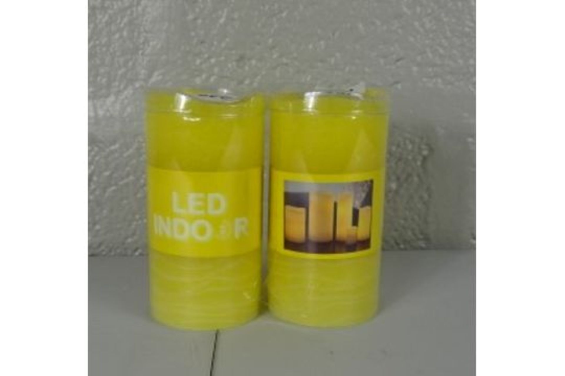 X2 BRAND NEW YELLOW WAX LED INDOOR BATTERY POWERED CANDLES