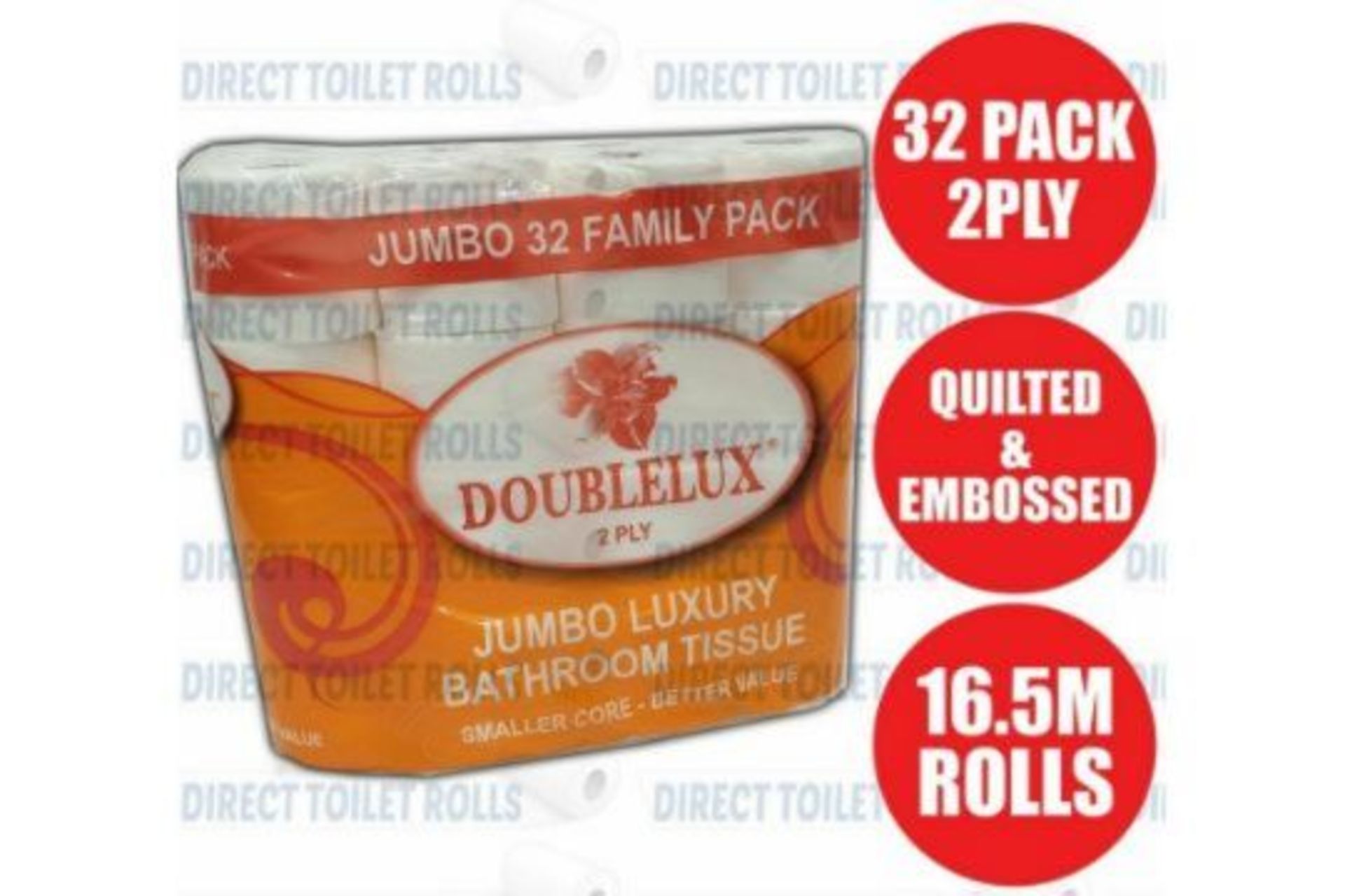 BRAND NEW 32 ROLL FAMILY PACK OF LUXURY 2 PLY TOILET PAPER