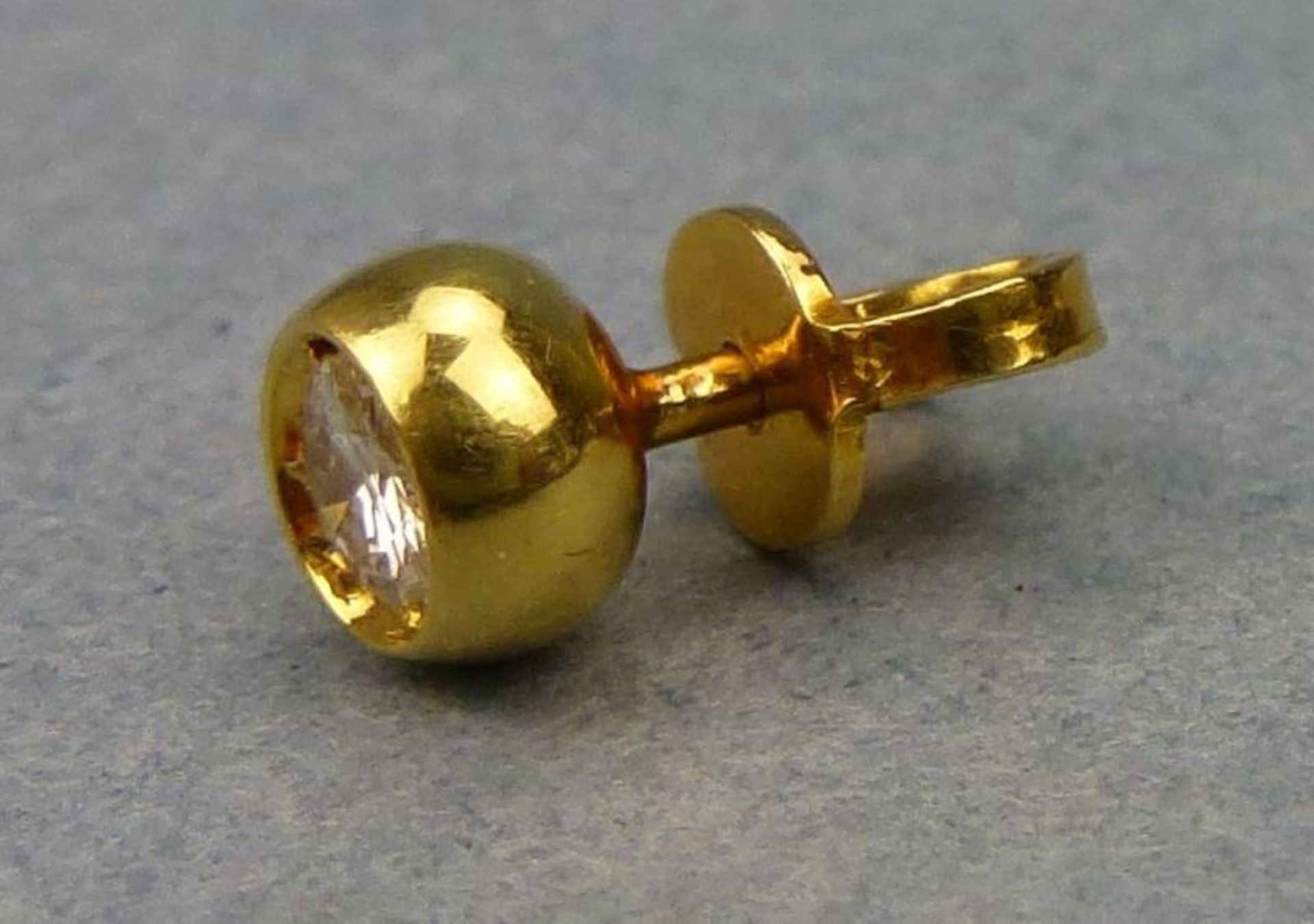 Brillant-Ohrstecker, 585er Gelbgold - Bild 2 aus 2